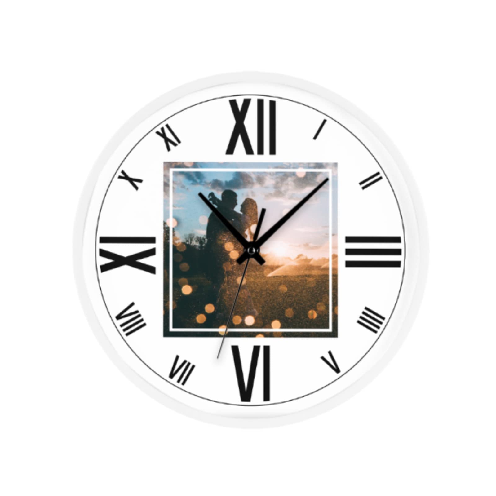 Custom Photo Wall Clock - Personalized Round Wall Clock with Pictures, Battery Operated Silent Non-Ticking Mechanism - Perfect Gift for Birthday, Valentine's Day & New Year (10