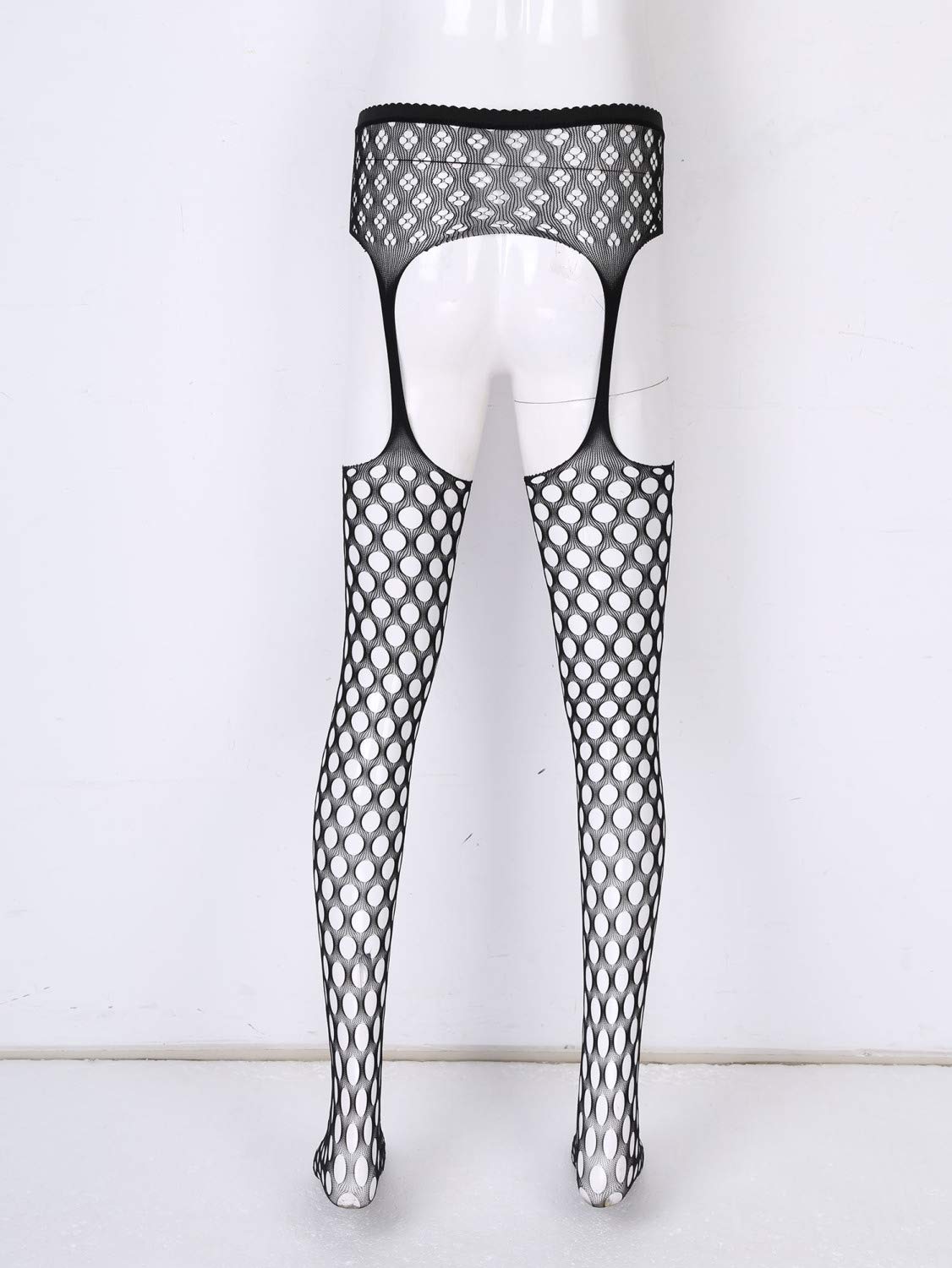 Sexy Fishnet Thigh-High Stockings with Suspenders for Men - Sissy Lingerie & Crossdressing Outfits - Perfect for Cosplay, Roleplay & Nightwear