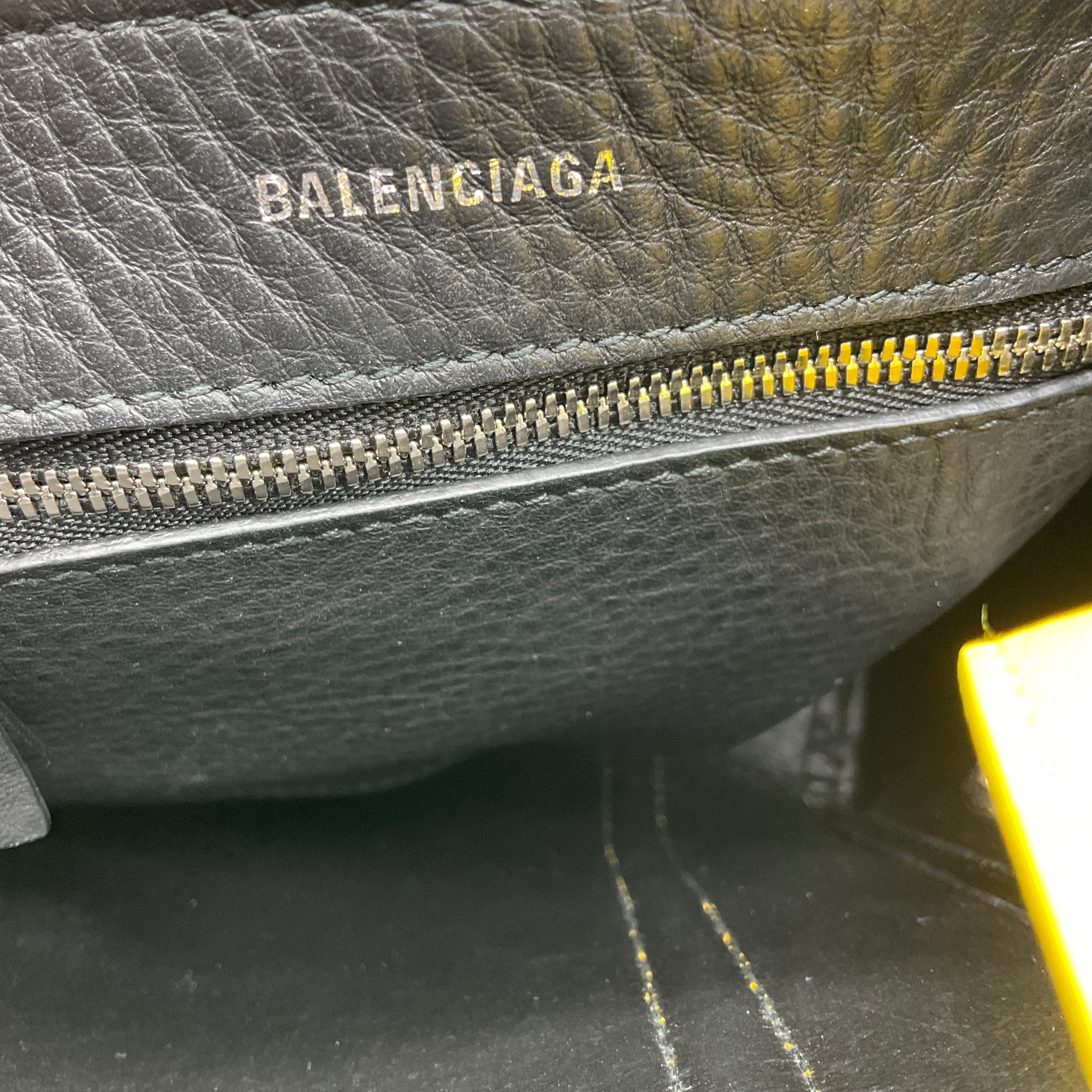 Balenciaga Yellow Grained Leather Tote Bag for Women - Luxury Designer Handbag for Work, Travel & Everyday Use