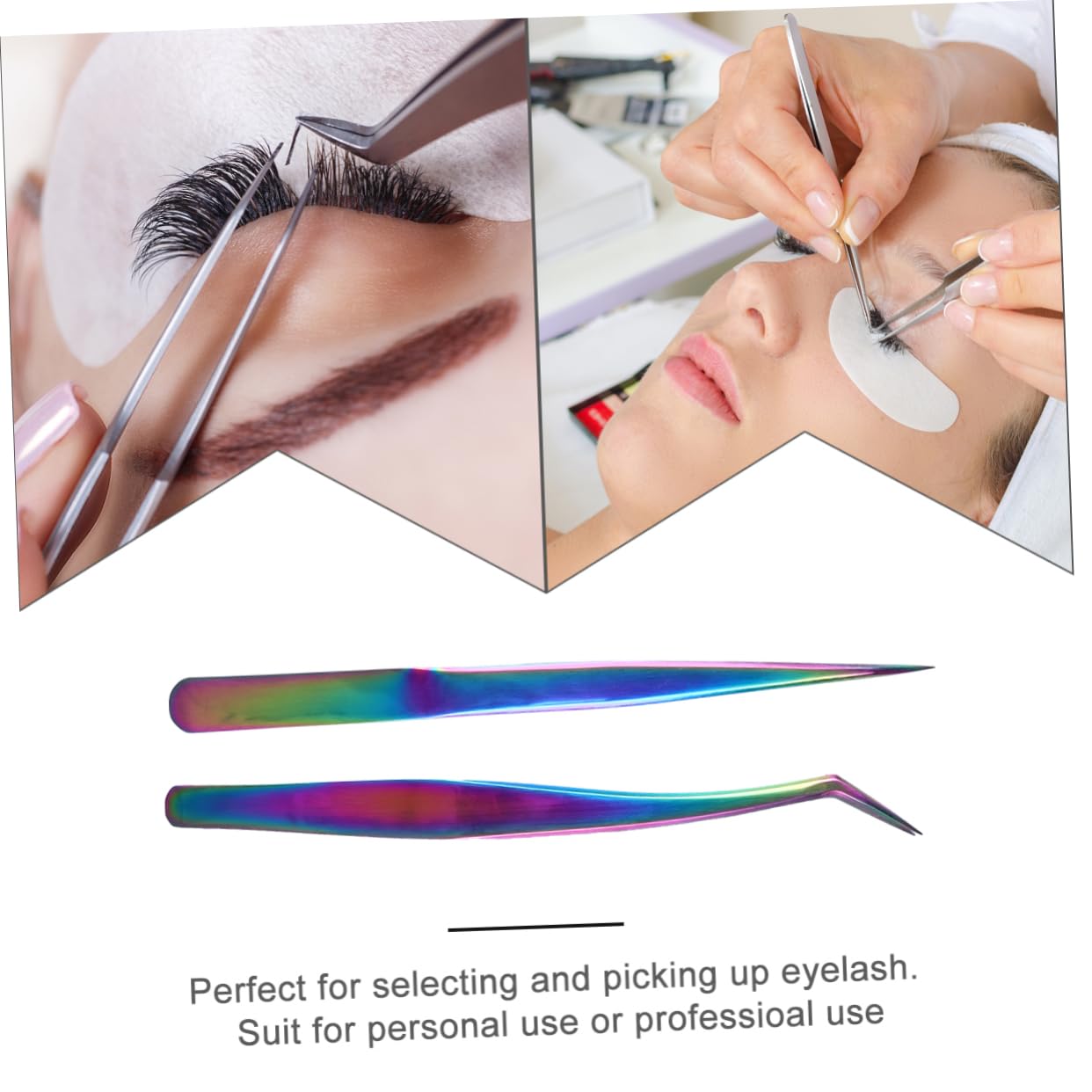 Professional Stainless Steel Eyelash Extension Tweezers Set - Precision Lash Tools for Eyelash Extensions & Cluster Lashes (Colorful) - Perfect for Salon Professionals & DIY Lash Artists at Home
