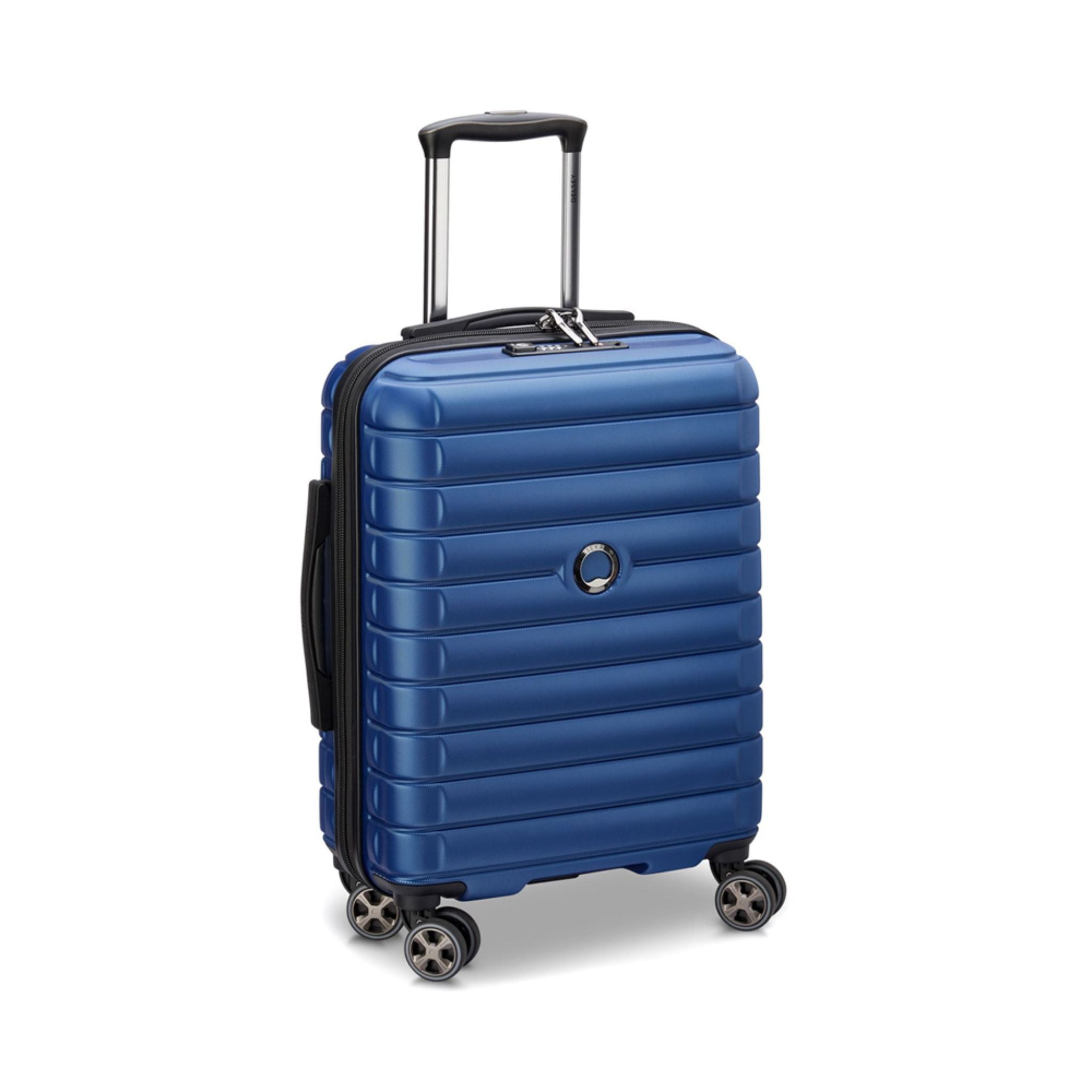 Delsey Paris Shadow 5.0 21.6-Inch Expandable Carry-On Luggage with 4 Double Spinner Wheels - Blue | Perfect for Business Travel & Weekend Getaways