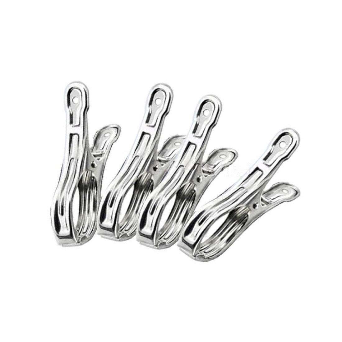 20 Pack 3.5 Inch Stainless Steel Clothes Pins - Heavy Duty Metal Clips for Pool Towels, Beach Chairs, Garden Row Covers & Greenhouse Blankets | Secure Quilts, Linens & Fabrics from Wind | Perfect for Outdoor, Travel & Home Organization