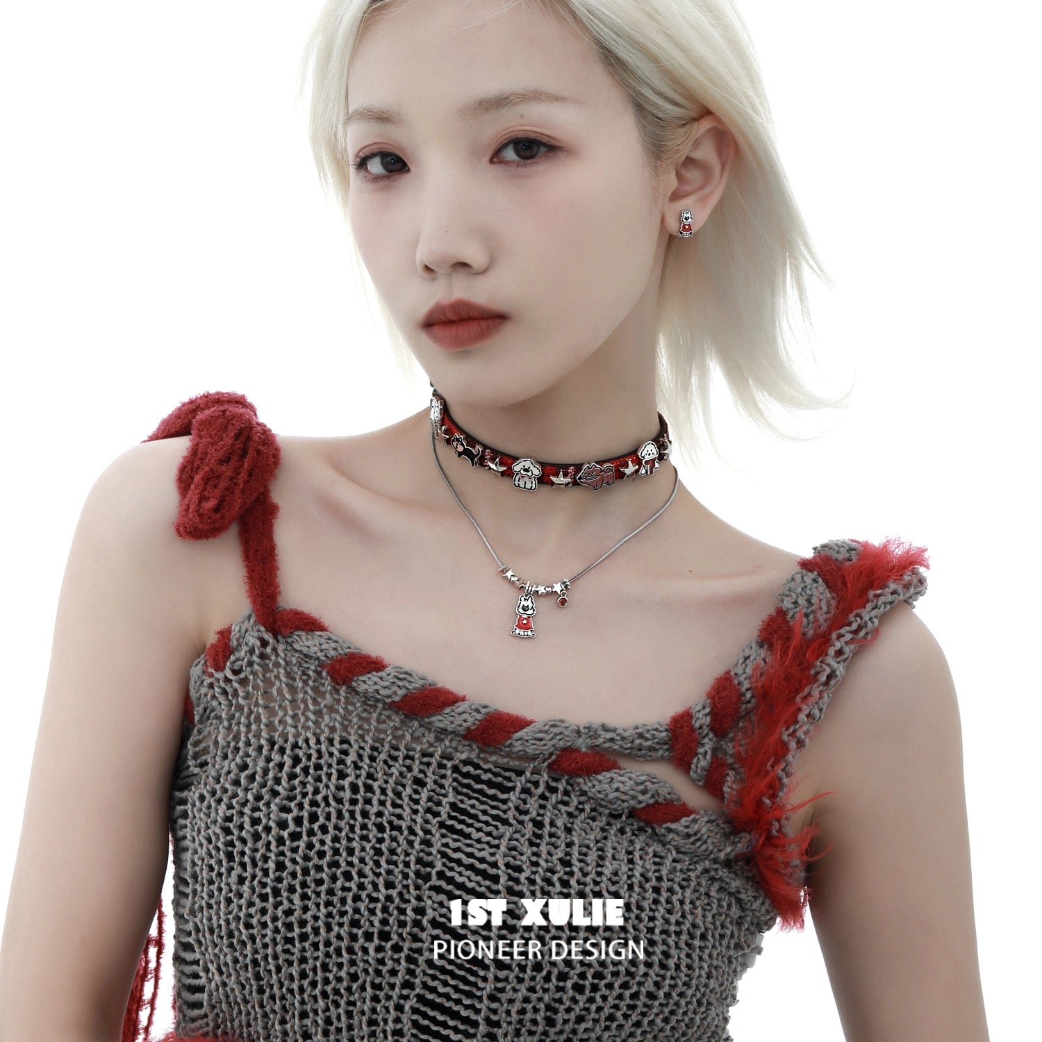 2024 Christmas Graffiti Puppy Leather Nylon Choker Necklace for Women - Trendy Holiday Dog Lover Gift for Christmas Party & Festive Outfits