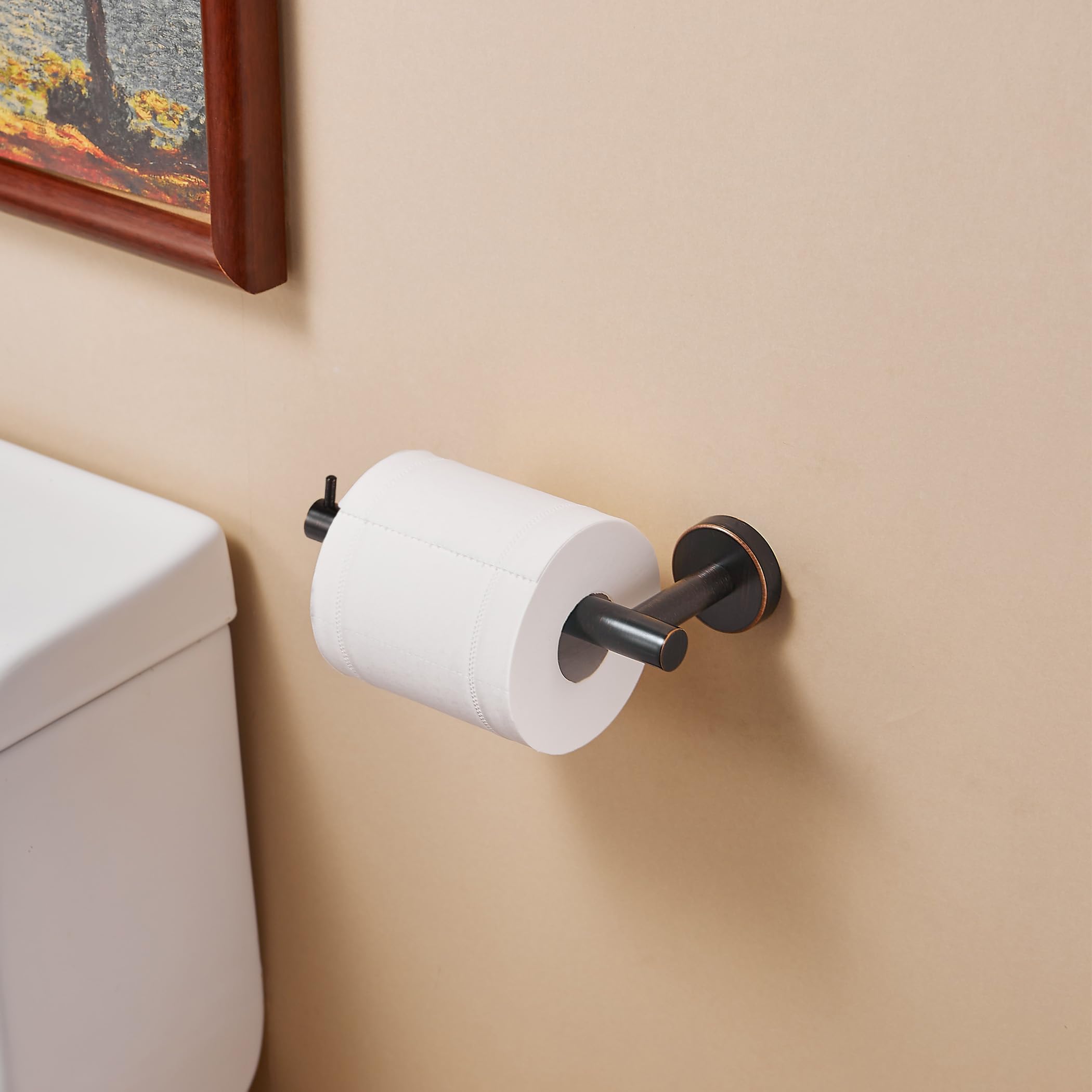 WINCASE Bronze Toilet Paper Holder - Oil Rubbed Bathroom Tissue Roll Holder Wall Mounted - Rustic Farmhouse ORB Toilet Paper Hanger for Bathroom, Restroom & Powder Room Decor