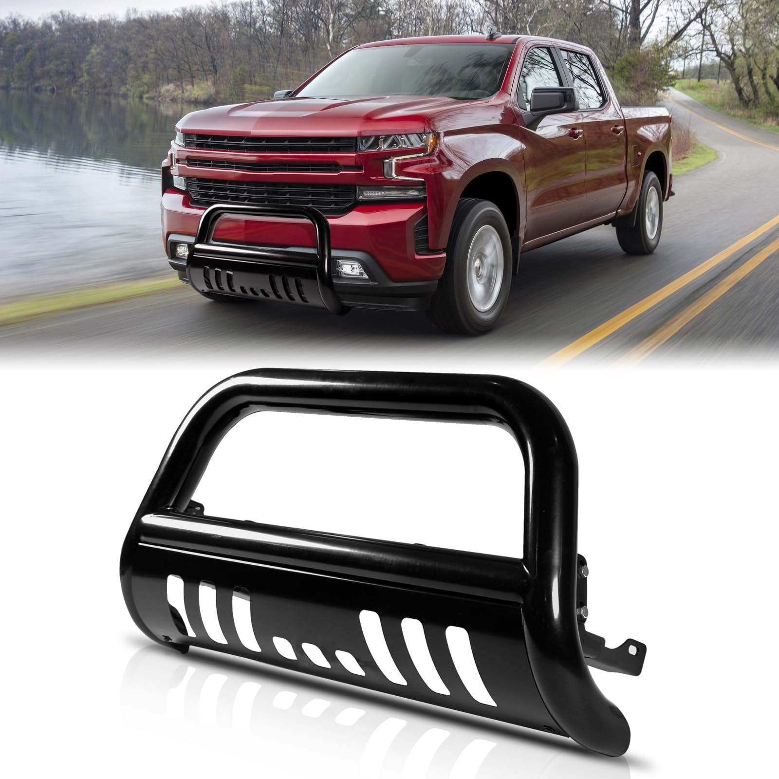 Heavy Duty Bull Bar for Chevy Silverado 1500 & GMC Sierra 1500 (2019-2025) | 3