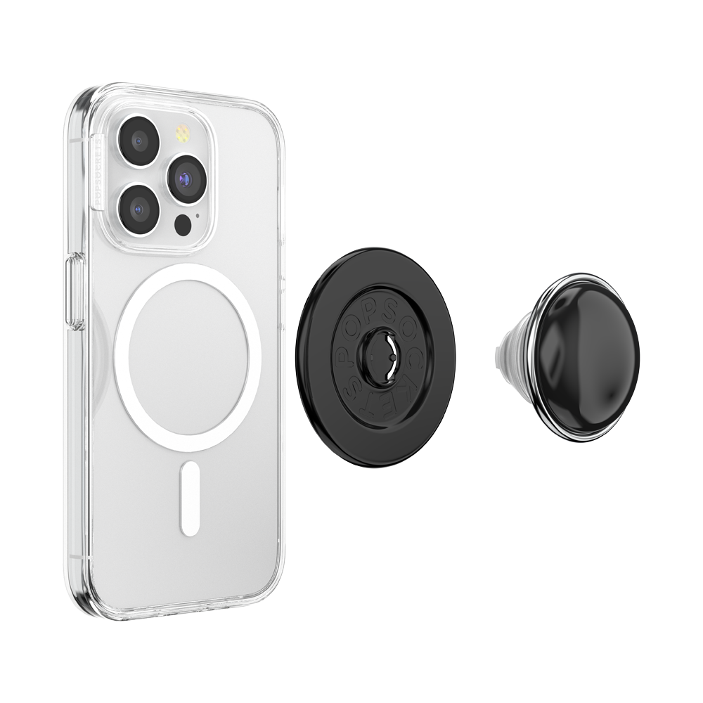 Space Age Bonbon Black PopGrip for MagSafe - Swappable Phone Grip & Stand for iPhone 12/13/14/15 Pro Max - Perfect for Selfies, Gaming & Hands-Free Viewing
