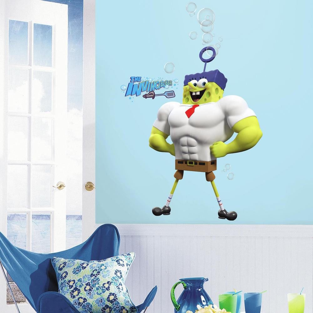 SpongeBob Movie Character Peel and Stick Giant Wall Decals - Removable Wall Stickers for Kids Bedroom, Nursery, Playroom Decor - Perfect for Themed Parties & Home Decorating