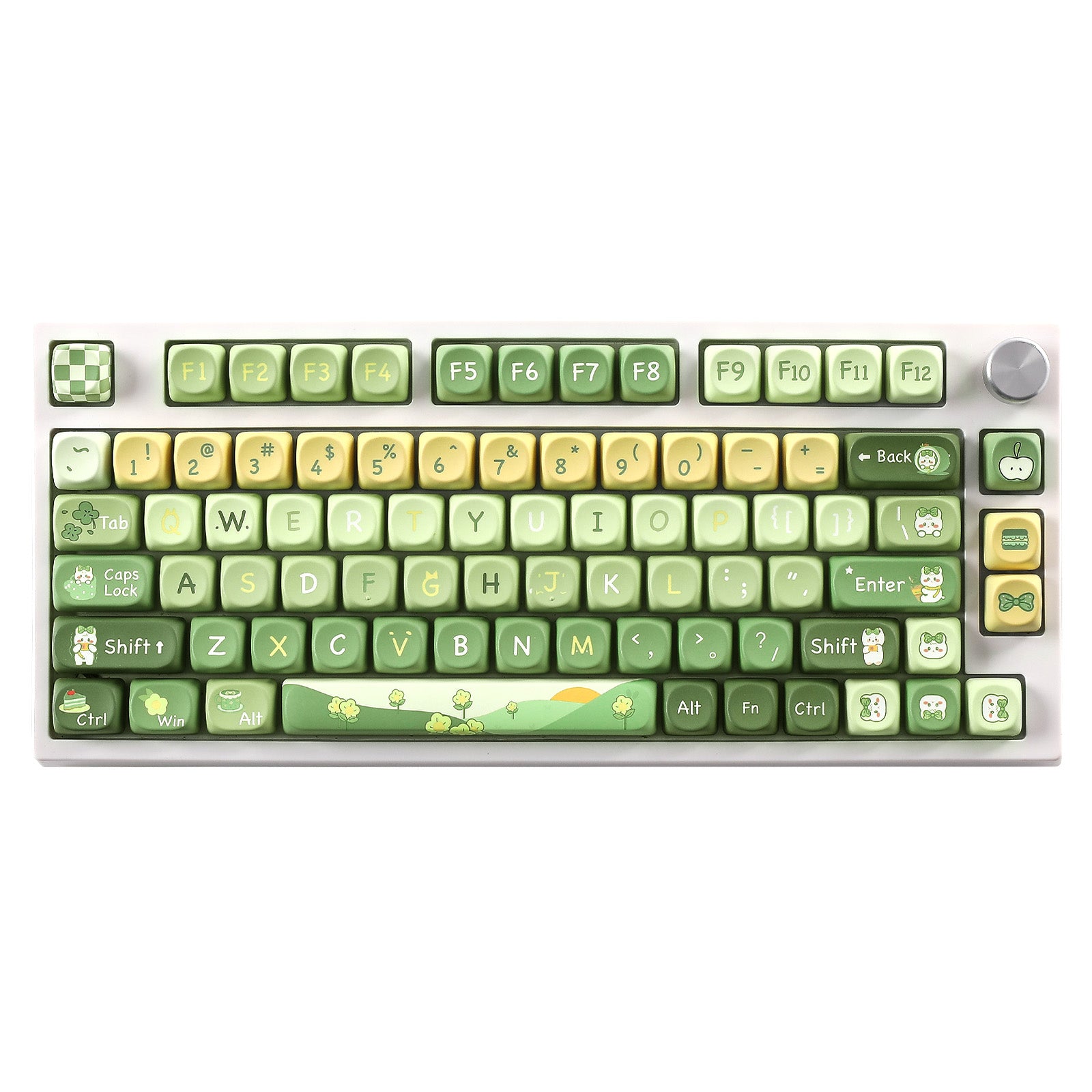 YUNZII Matcha Bunny SOA Profile Keycap Set - Custom Mechanical Keyboard Keycaps for Gaming & Typing - Perfect for PC, Mac, and Laptop Keyboards