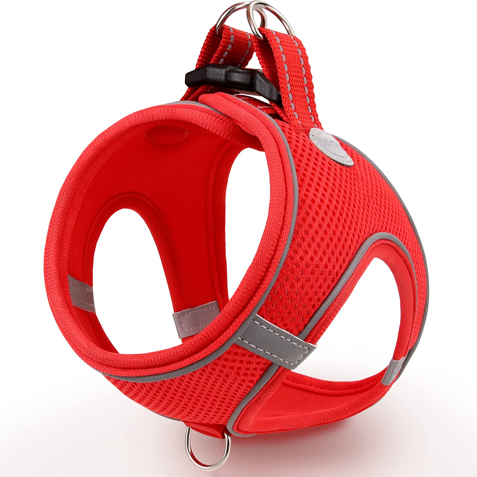 Joytale Small Dog Harness - Breathable Mesh Step-in Vest with Reflective Pads for Cats, Puppies & Extra Small Dogs (Red, XXS) - Perfect for Walking, Training & Outdoor Adventures