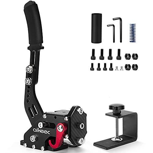 AIKEEC 64-Bit USB Handbrake for PC - Compatible with Windows Sim Racing Games (G25/G27/G29/T500/FANATEC) - Adjustable Clamp & Ergonomic Handle Grip - Perfect for Dirt Rally, Drifting & Racing Simulators
