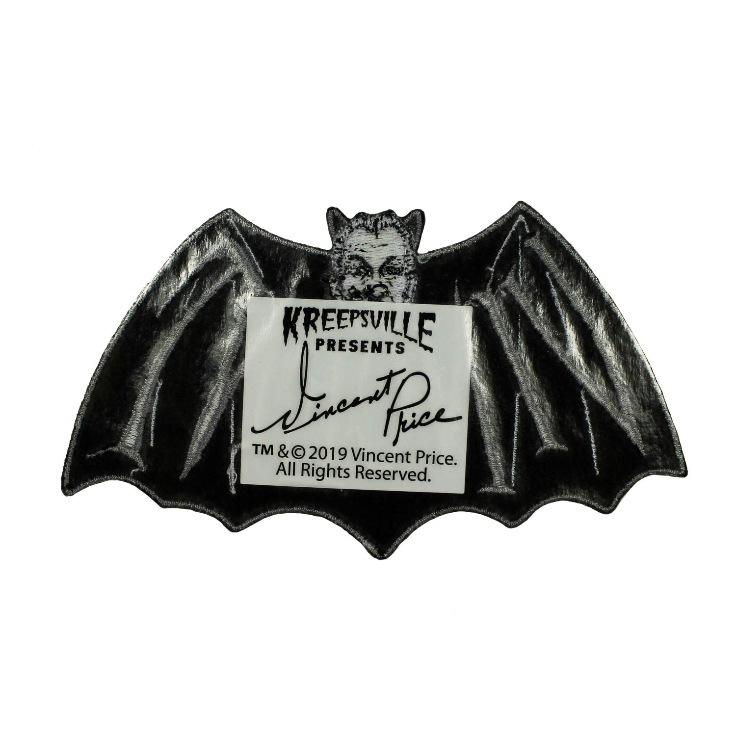 Vincent Price Devil Bat Patch - Kreepsville 666 Embroidered Iron-On Applique for Halloween Costumes & DIY Gothic Fashion