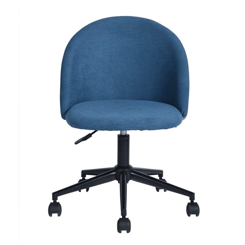 Ergonomic Blue Fabric Office Chair - Height Adjustable Swivel Task Chair for Home & Work | Comfortable Desk Chair for Long Hours | Perfect for Remote Work & Study