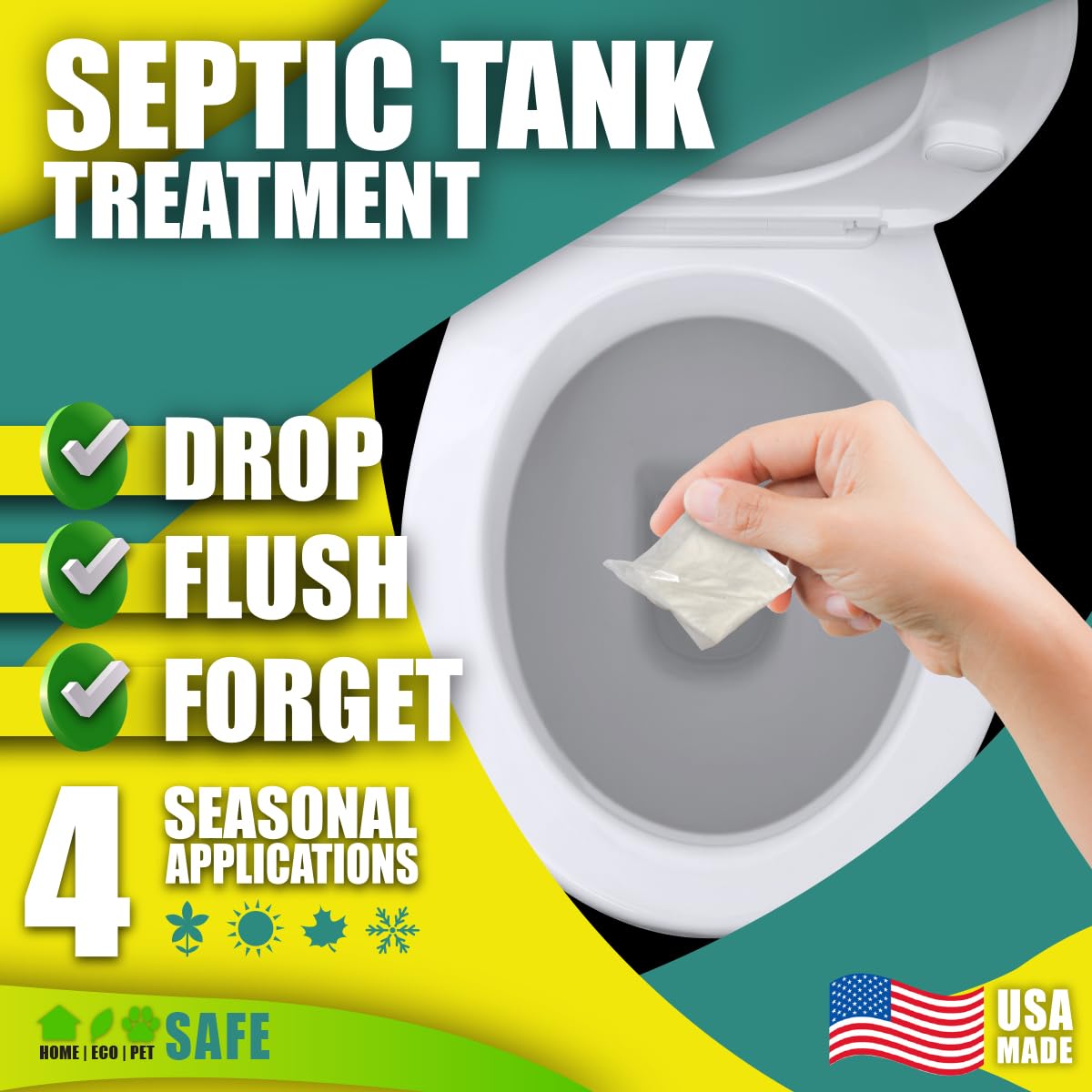 GREEN PIG Septic Tank Treatment - 60 Pods, Septic Safe Clog Remover & Drain Field Protector | Prevents Costly Septic Failures | Extra-Large Shareable Quantity | Ideal for Home, RV & Cabin Septic Systems
