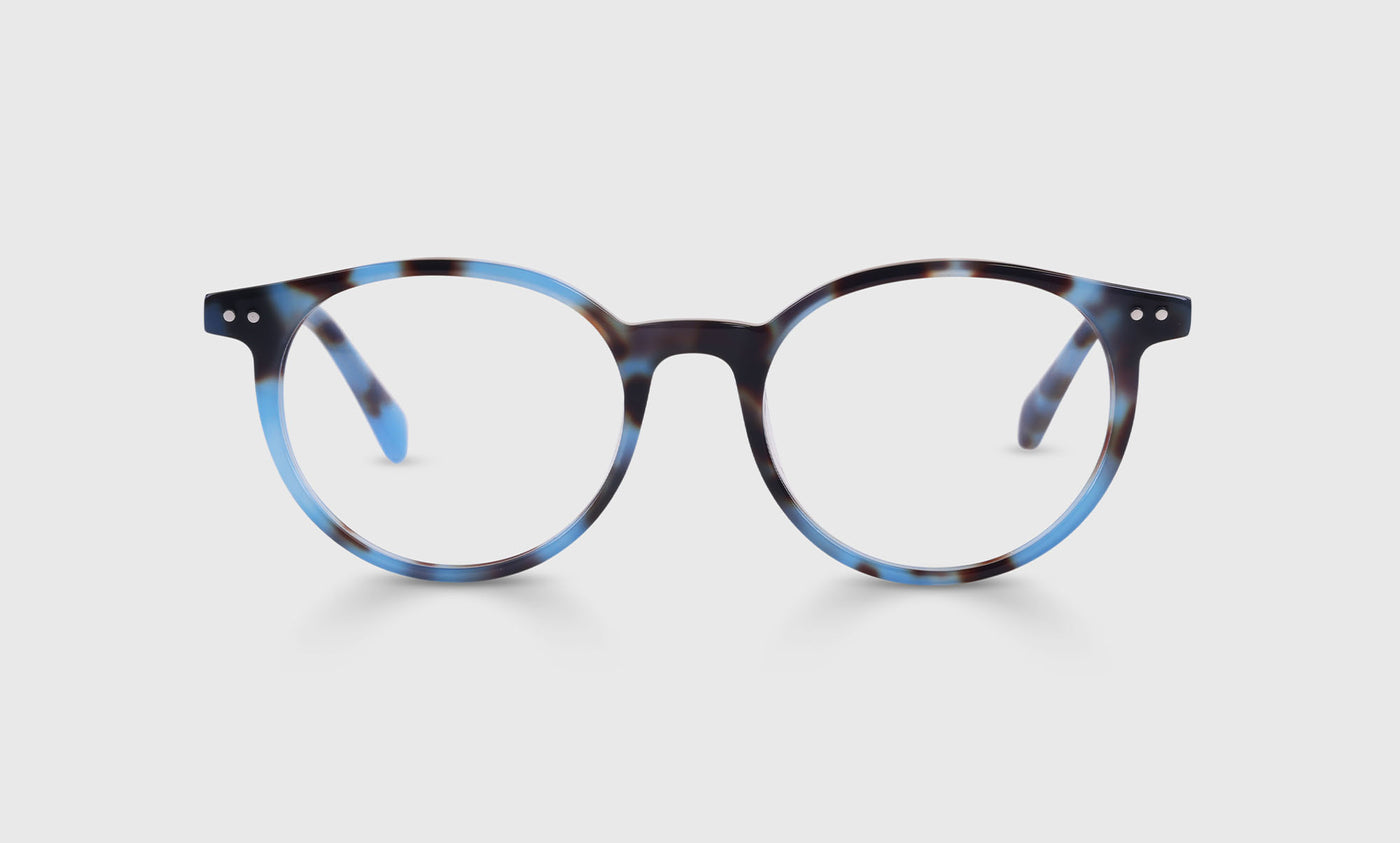 Case Closed Average Color 14 Sky Blue Tortoise Frame Glasses - Stylish Eyewear for Reading, Work & Everyday Use