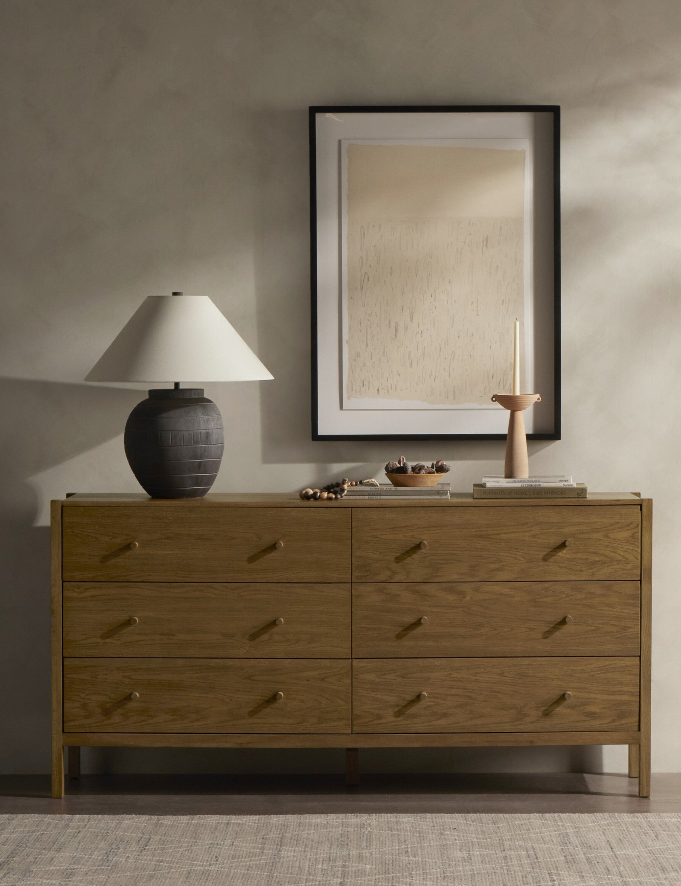 Holcomb Dresser - Modern 6-Drawer Wooden Chest for Bedroom & Living Room | Stylish Storage Solution for Clothes, Bedding & Home Organization