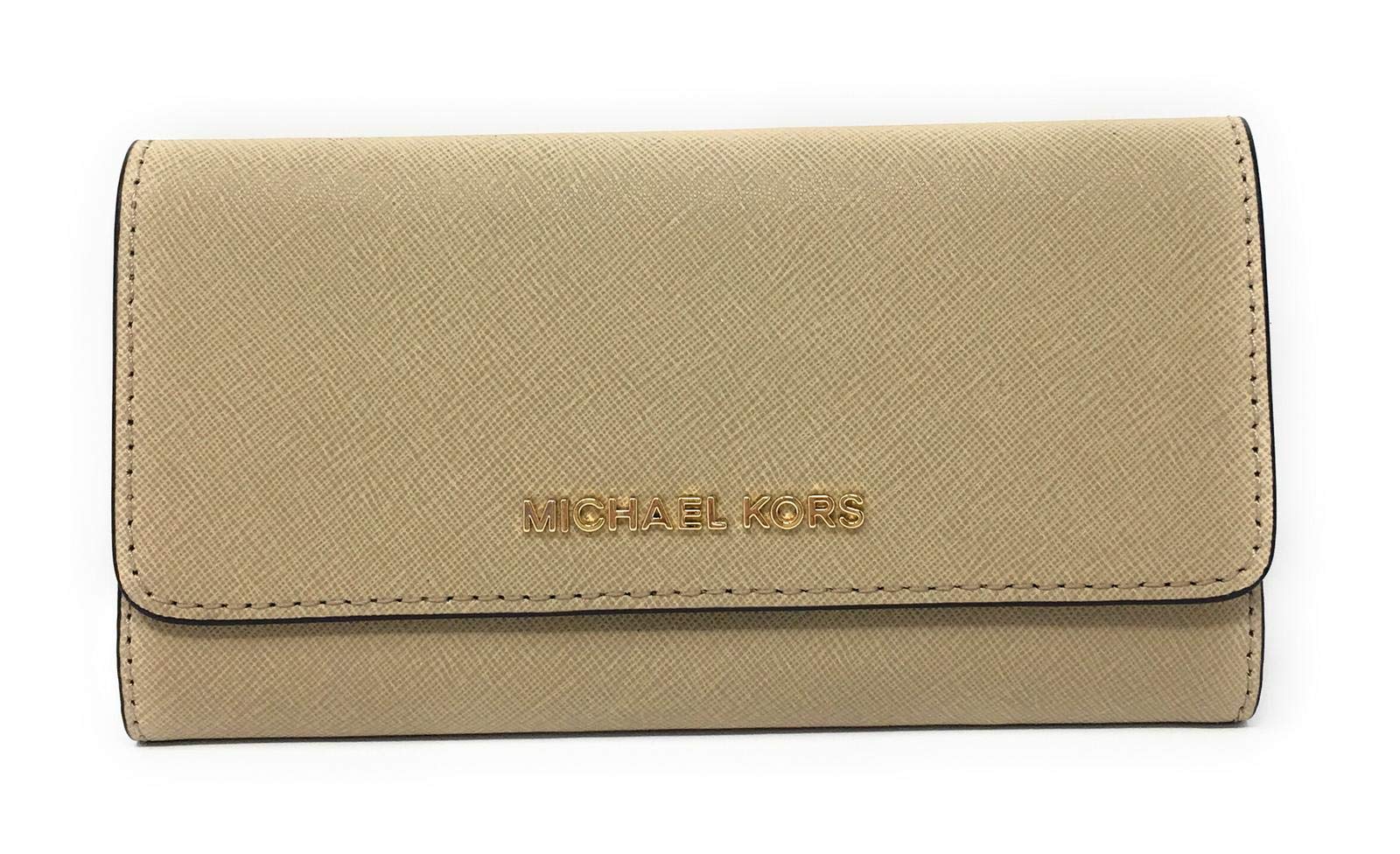 Michael Kors Women's Jet Set Travel Large Trifold Wallet - Genuine Leather RFID Blocking Credit Card Holder for Everyday Use, Travel & Shopping