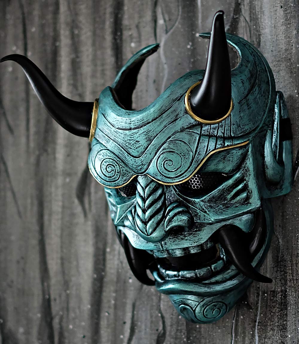 Samurai Oni Demon Airsoft Mask - Full Face Protection for BB Guns, Airsoft Games & Cosplay - Perfect for Halloween Costumes, Evil Cosplay & Tactical Events (Model DA07)