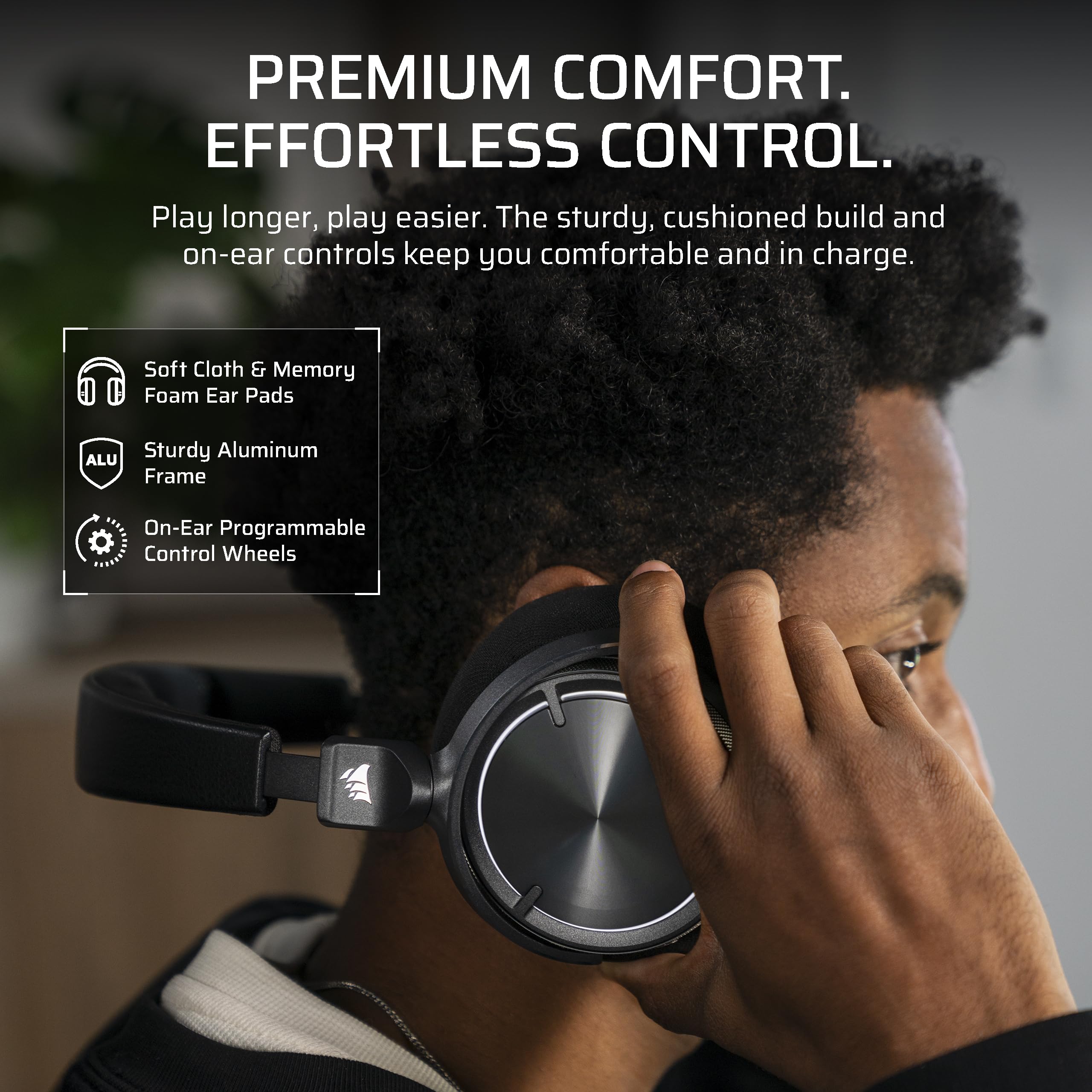 Corsair Virtuoso MAX Wireless Gaming Headset with Dolby Atmos & Active Noise Cancelling - 50mm Graphene Drivers, Sonarworks SoundID, Dual 2.4GHz/Bluetooth - Compatible with PC, Mac, PS5, PS4 (Carbon) - Perfect for Competitive Gaming & Immersive Entertainment