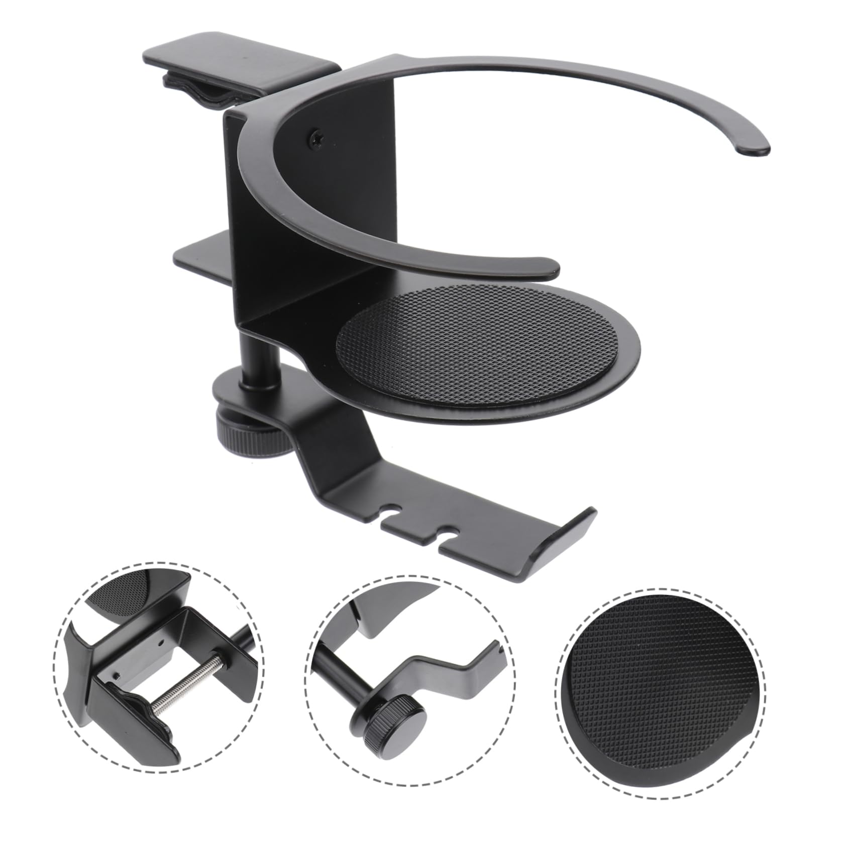 4-Pack Homoyoyo Headphone Stand with Cup Holder - Durable Metal Headset Bracket for Computer Desk, Gaming Setup & Office Organization - Perfect for Gamers, Streamers & Workspace Accessories