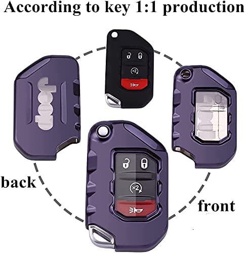 YaSeim Soft TPU Key Fob Cover Case - Compatible with 2018-2021 Jeep Gladiator JT, Wrangler JL/JLU Sahara & Rubicon Models - Durable Protective Keychain Accessory | Perfect for Off-Road Adventures, Daily Use & Key Protection