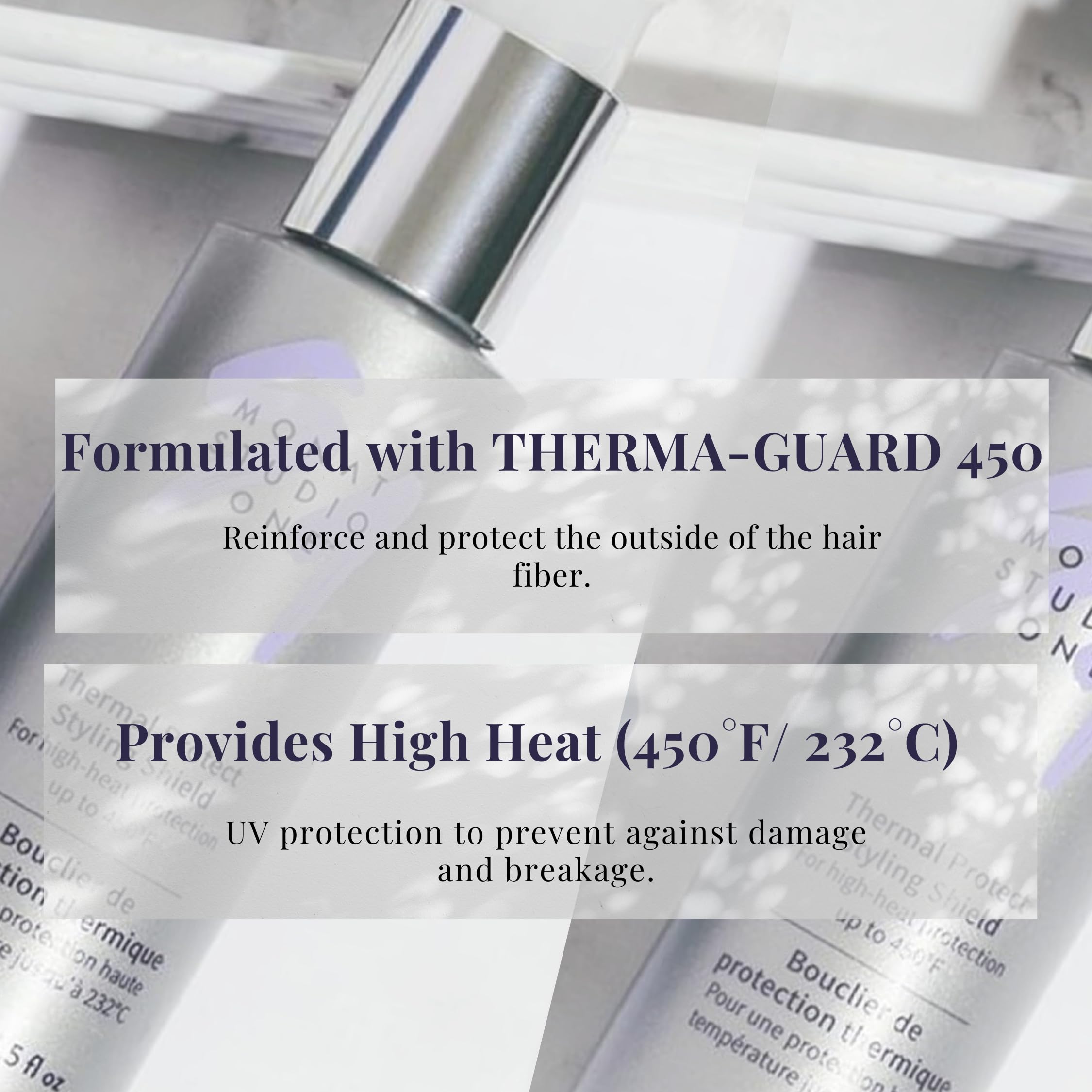 MONAT Studio One Thermal Protect Styling Shield - Heat Protectant Spray for Hair Styling, Straightening & Blow Drying - 134ml/4.5oz - Prevents Heat Damage from Flat Irons & Hair Dryers - Perfect for Daily Styling & Salon Use