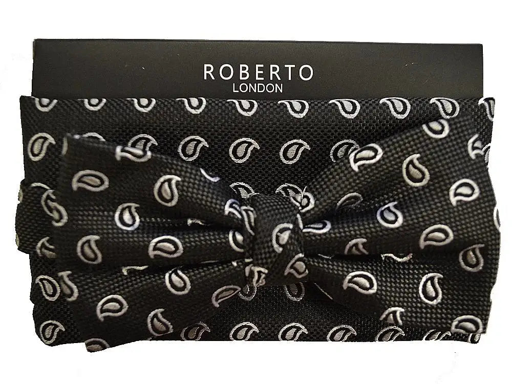 Elegant Black Slim Silk Bow Tie and Pocket Square Set for Men - Perfect for Weddings, Prom & Formal Events