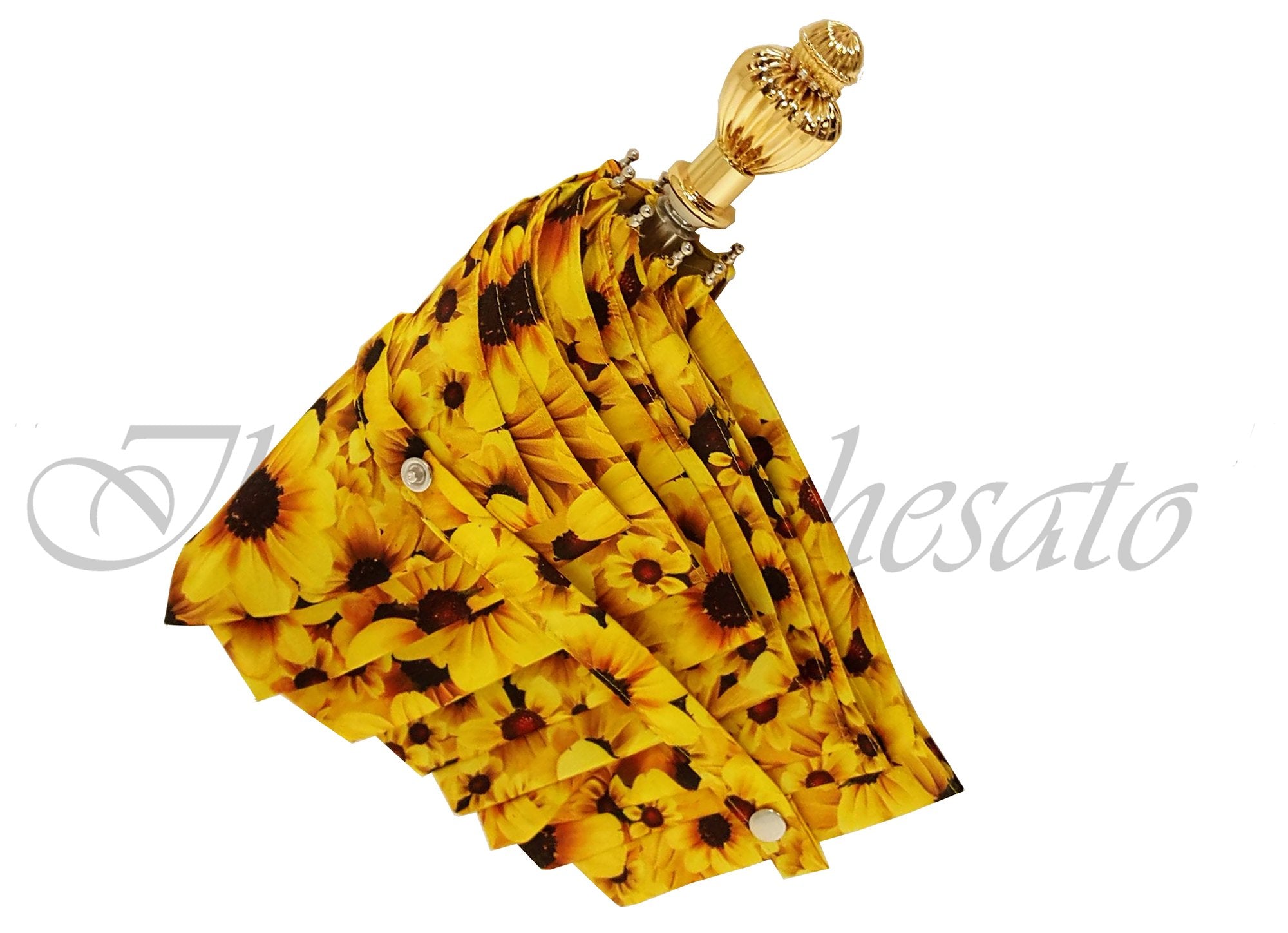 Lightweight Yellow Floral Umbrella - Compact Folding Rain Umbrella for Women, UV Sun Protection, Windproof Travel Umbrella - Perfect for Outdoor, Beach, Wedding & Daily Use