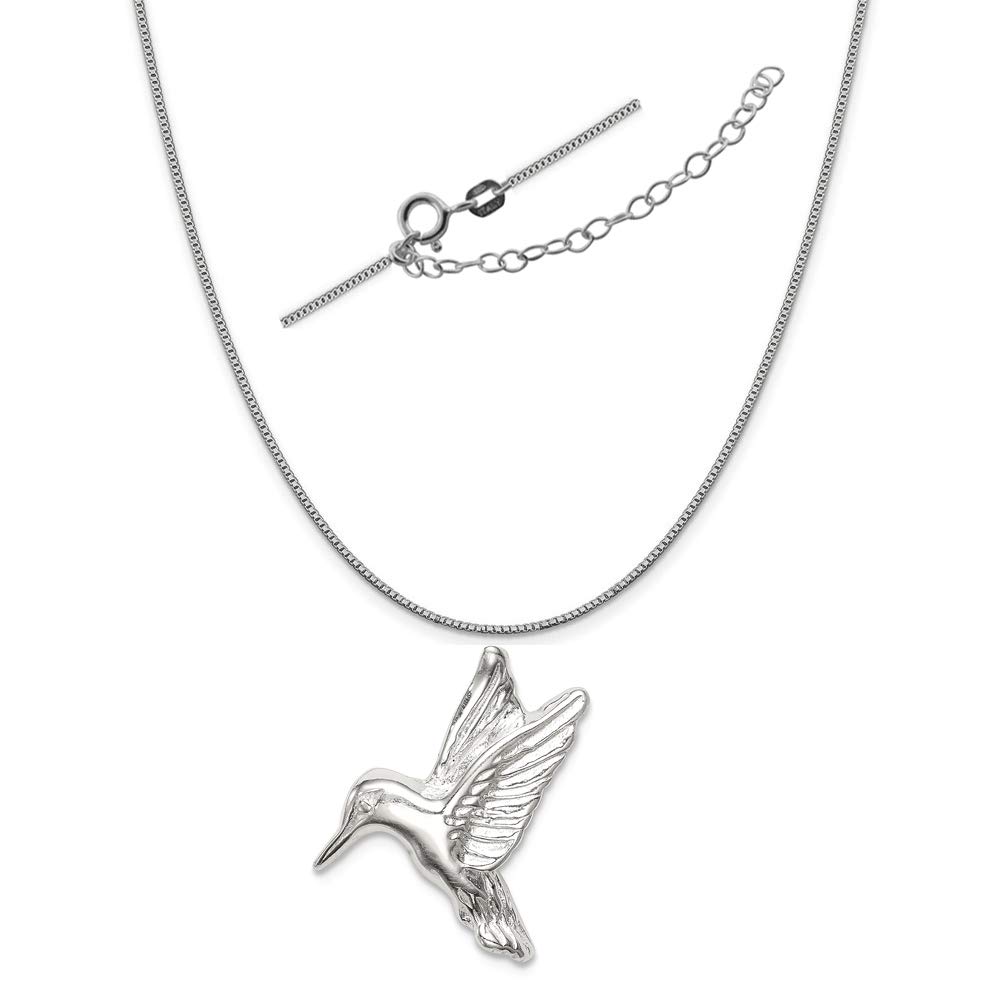 Sterling Silver Hummingbird Necklace - Adjustable Chain for Everyday Wear