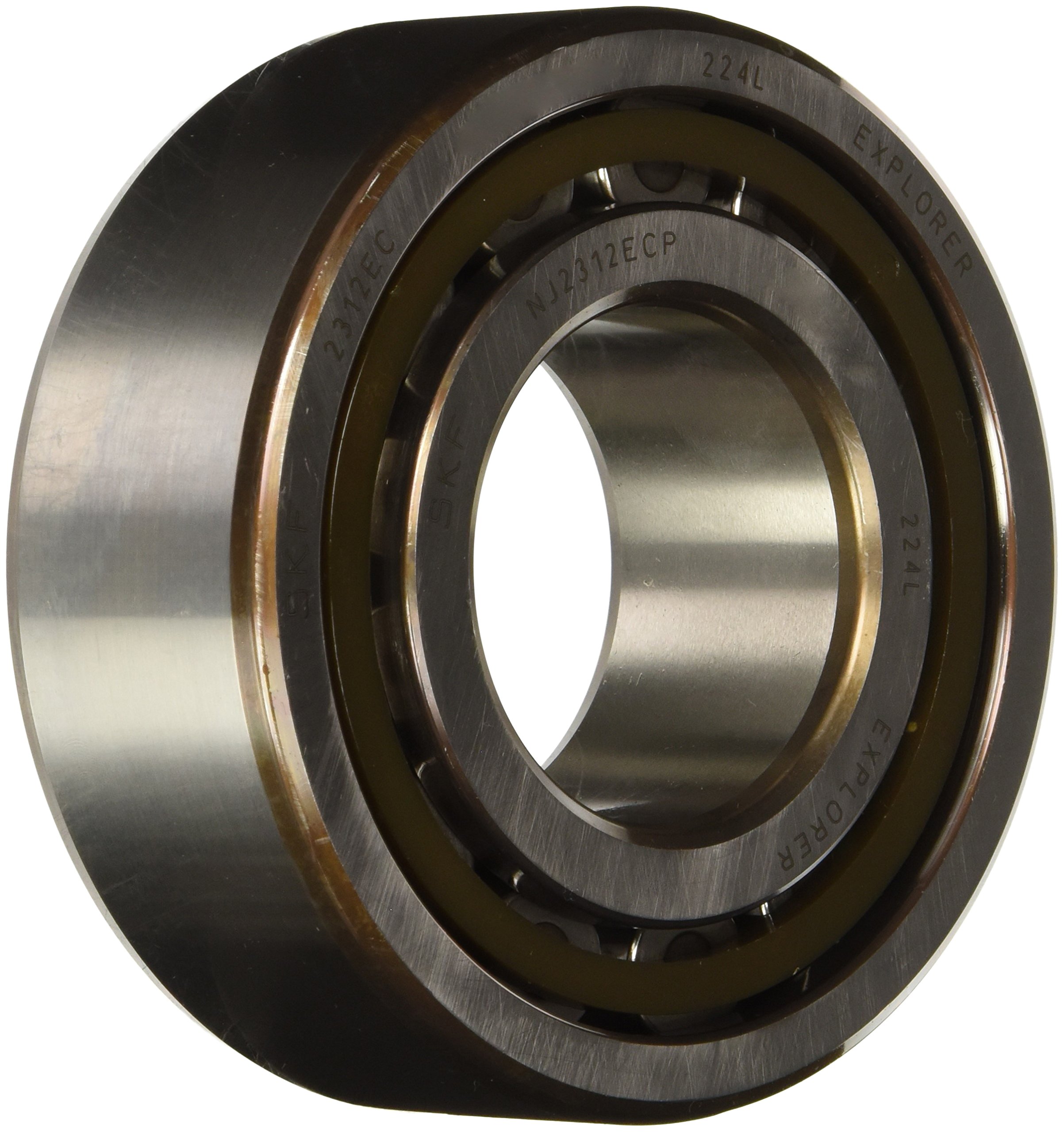 SKF NJ 2213 ECP Single Row Cylindrical Roller Bearing - 65mm Bore, 120mm OD, 31mm Width - High Capacity, Removable Inner Ring, Flanged Design with Polyamide Cage - Perfect for Industrial Machinery, Electric Motors, and Heavy-Duty Equipment