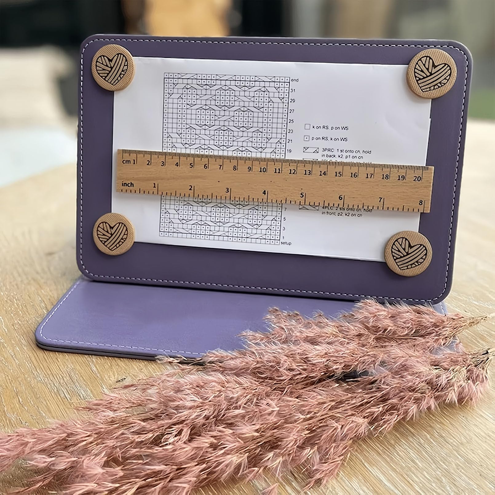 Magnetic Knitting Chart Holder - Foldable Cross Stitch Pattern Board for Knitting & Crochet Projects | Portable Craft Accessory for Knitters & Crocheters | Perfect for Travel, Home & Craft Room Organization