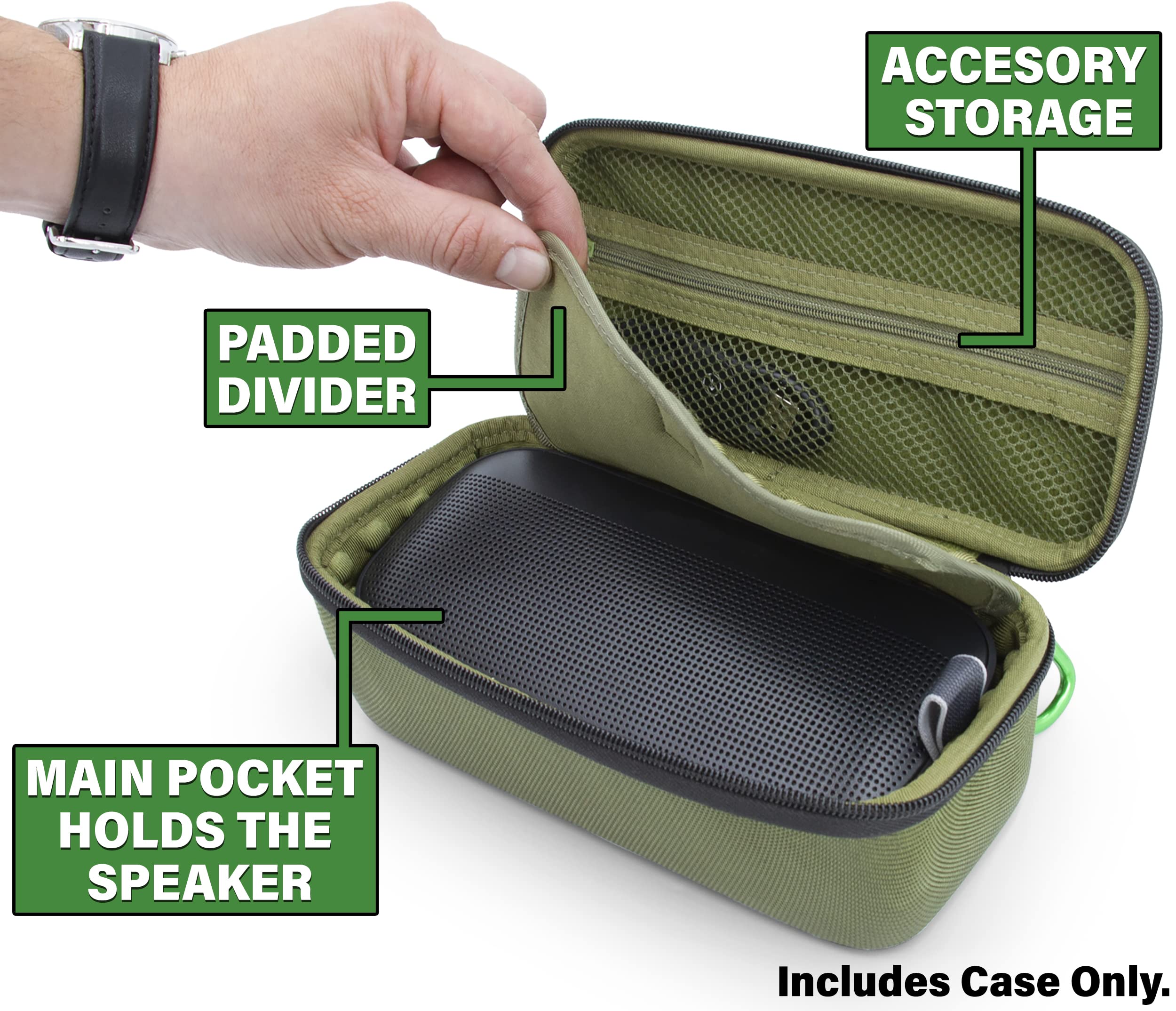 CASEMATIX Protective Carrying Case for Bose Soundlink Flex Bluetooth Speaker - Durable Rugged Cover with Clip-On Carabiner & Drop Protection - Perfect for Travel, Hiking, and Outdoor Adventures