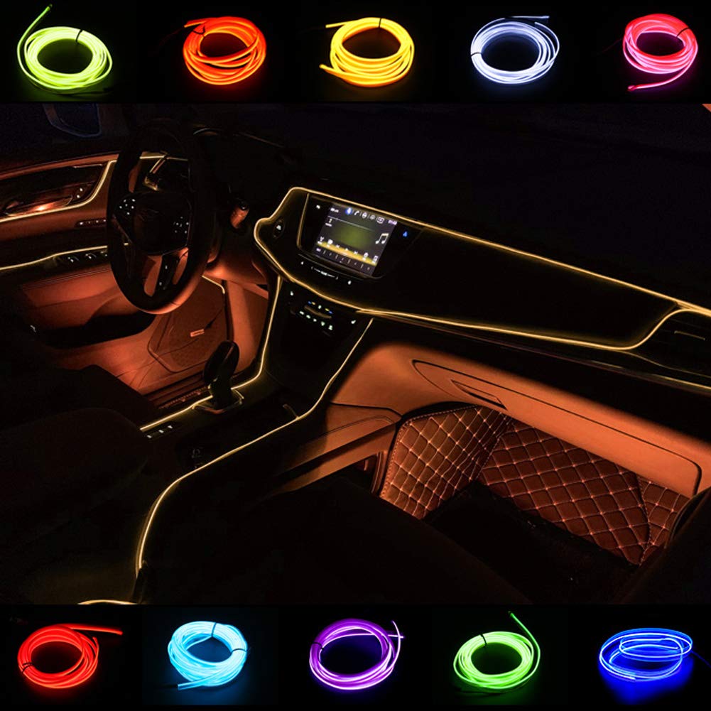 12V DC LED Strip Lights - 3m/9ft Flexible Soft Neon Glow Tube for Car Interior Decor, 360° Illumination (Orange) - Perfect for Car Accent Lighting, Home Decor, Parties & DIY Projects