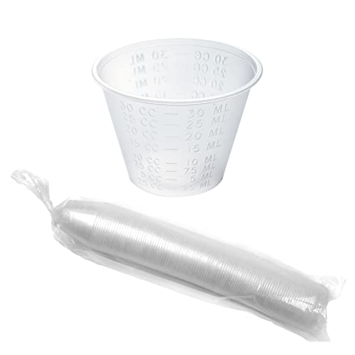 Dynarex 1 oz. Translucent Plastic Medicine Cups for Accurate Liquid & Medication Measurement - Easy-to-Read CC/ML Graduations (100 Cups/Box) - Perfect for Hospitals, Clinics & Home Healthcare