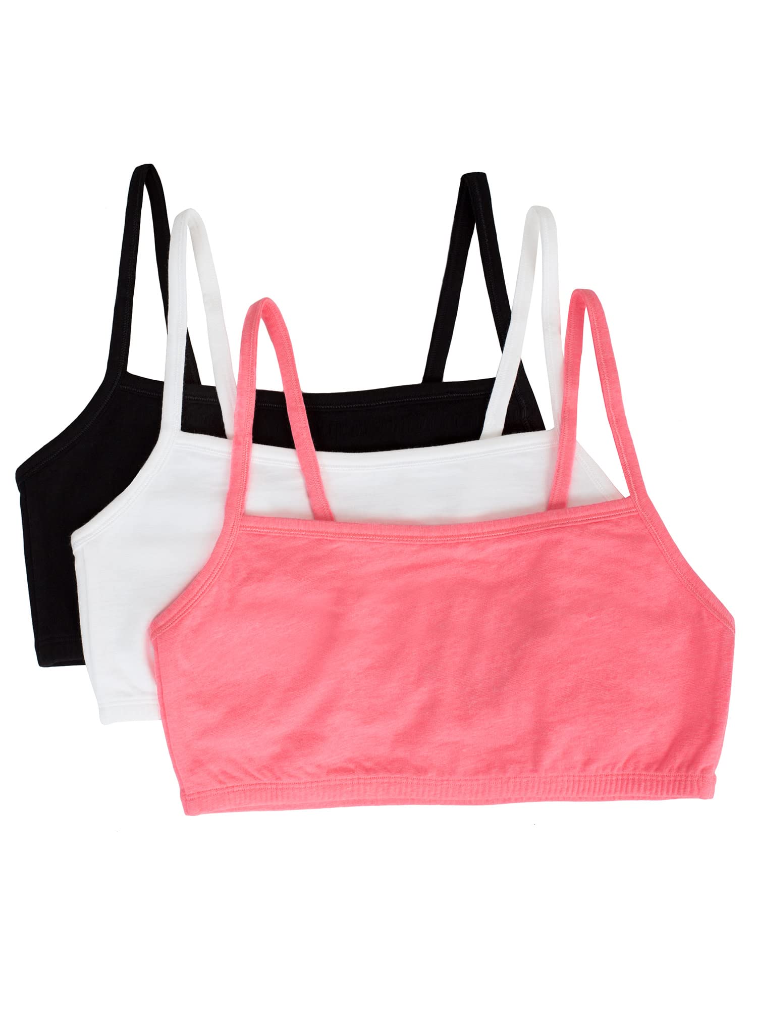 Fruit of the Loom Women's Cotton Sports Bra - Comfortable Spaghetti Strap Workout Top for Yoga, Running & Gym
