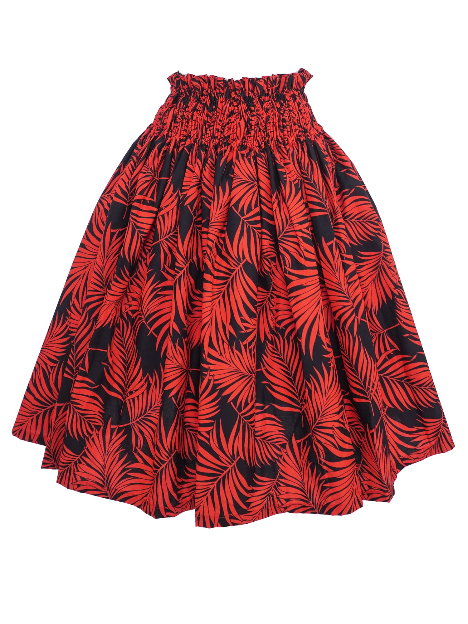 Aloha Outlet Hawaiian Monstera PAU Skirts - 29.1in Length - 3 Elastic Bands with Adjustable Waist for Hula Dance, Luau Party & Tropical Performances
