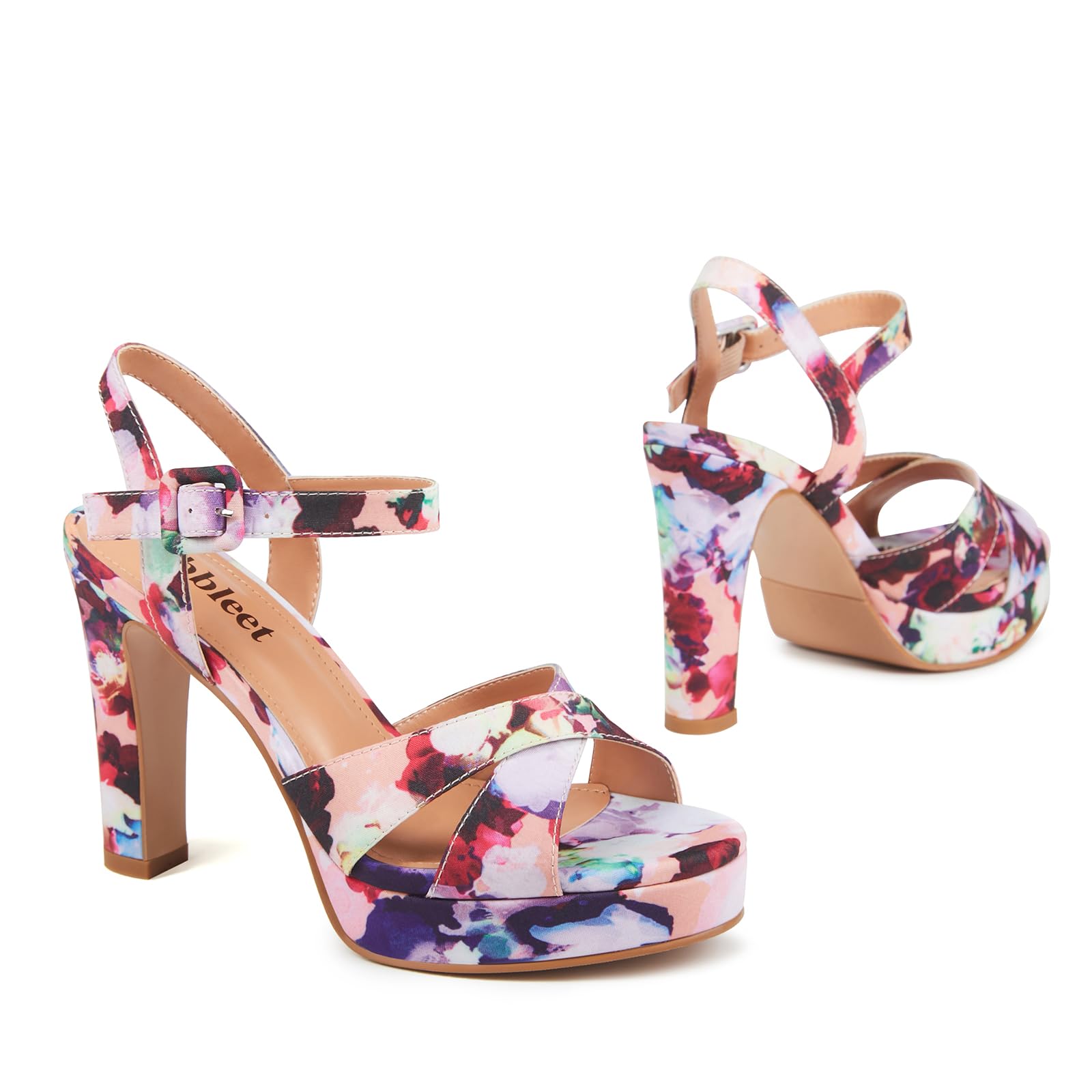Women's Strappy Chunky Heel Sandals - Open Toe Platform High Heels with Ankle Strap | Summer Dress Shoes for Weddings, Parties & Date Nights