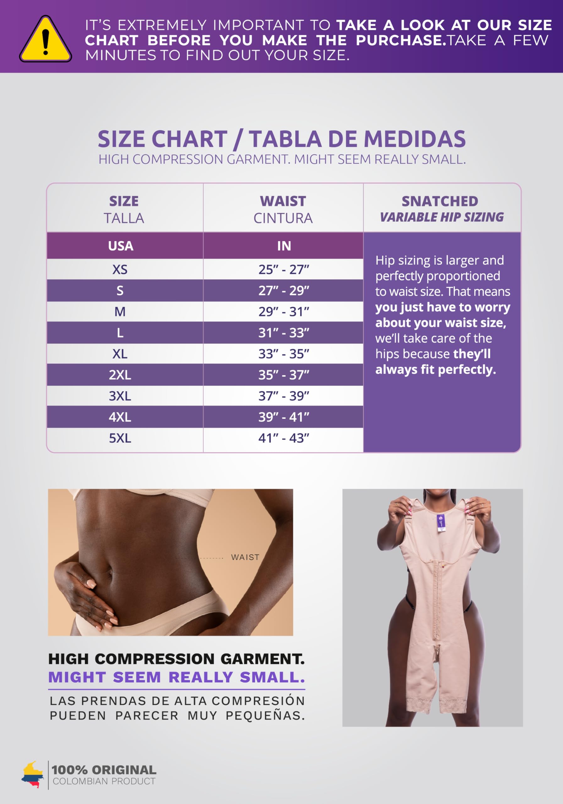 Snatched Body - Women's Stage 1 Faja Colombianas with Bra Shapewear | BBL Post Surgery Compression Garment for Butt Lifting | Perfect for Postpartum Recovery & Waist Training