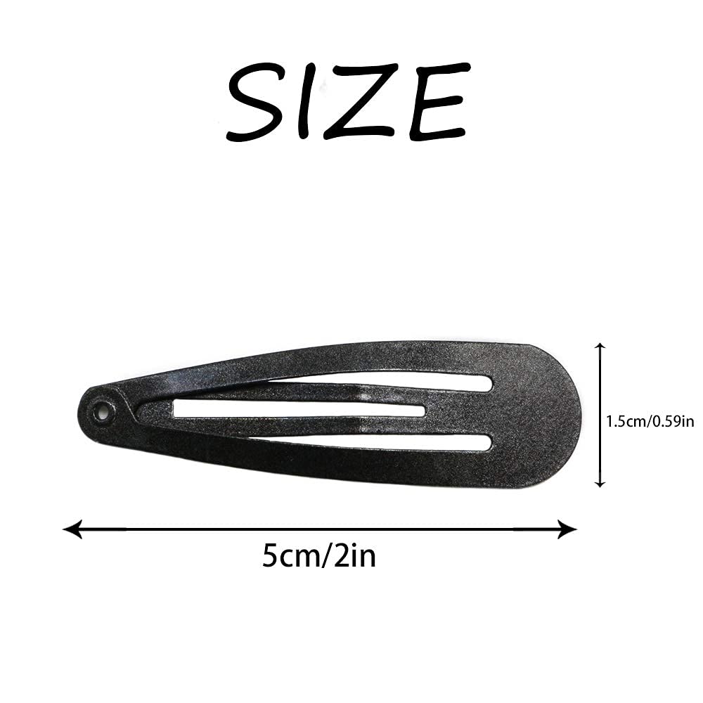 Dofash Snap Hair Clips - 5CM/2IN Metal Claw Clips for Thin Hair - Women's Hair Accessories (Black) - Perfect for Daily Styling, Work, and Casual Outfits