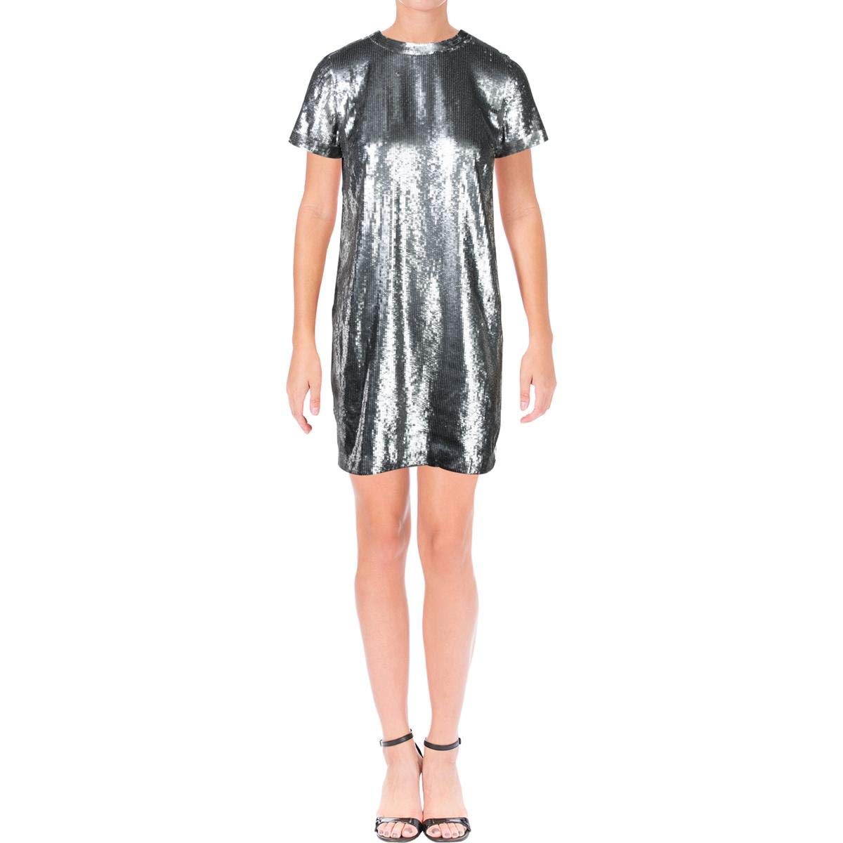 Ralph Lauren Women's Sequin Shirt Dress - Metallic Gold Party Dress for Evening Events, Date Night & Special Occasions, Size 14