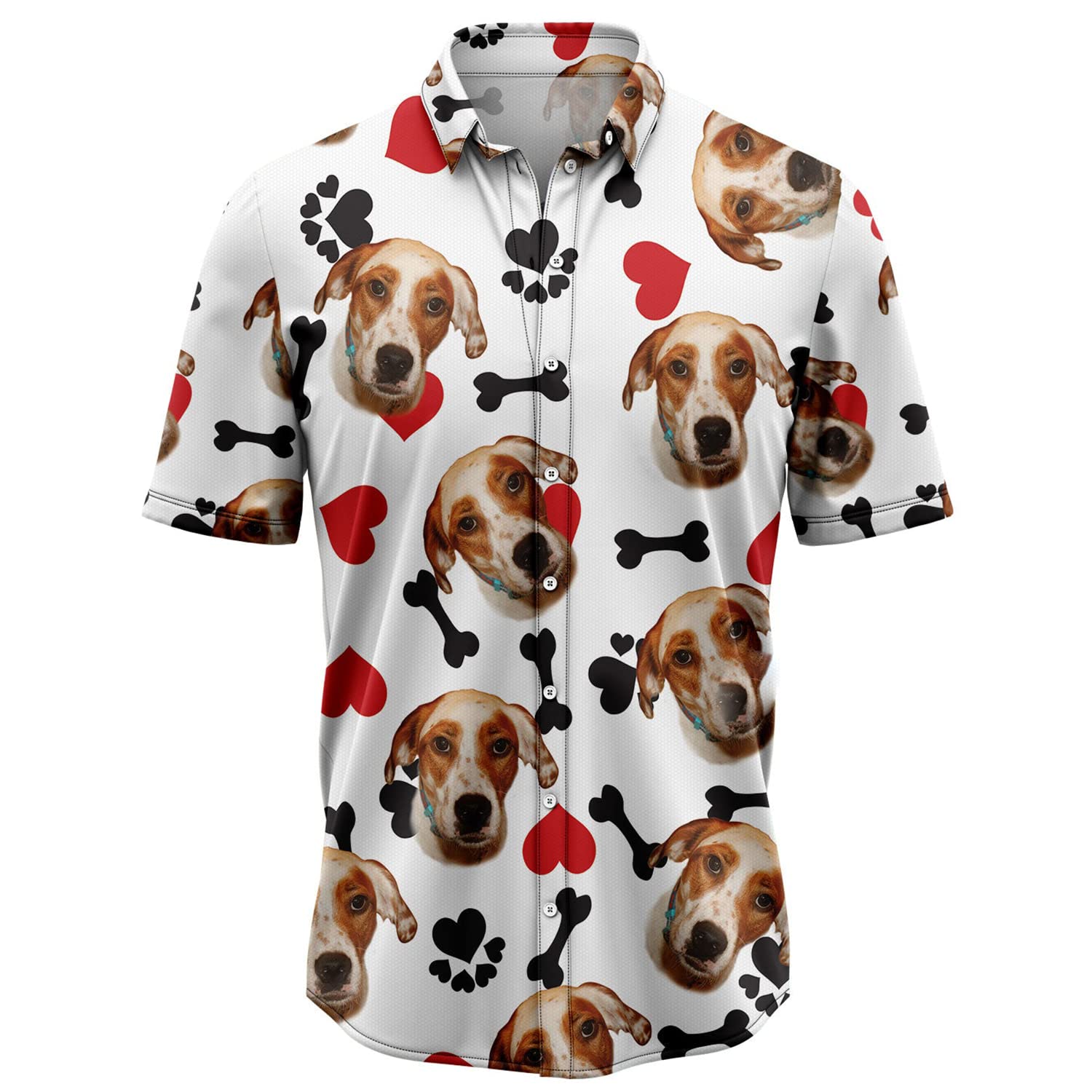 Custom Dog Print Hawaiian Shirts for Men & Women - Tropical Short Sleeve Button Down Shirts with Personalized Pet Photos | Perfect for Beach Vacations, Summer Parties & Casual Wear