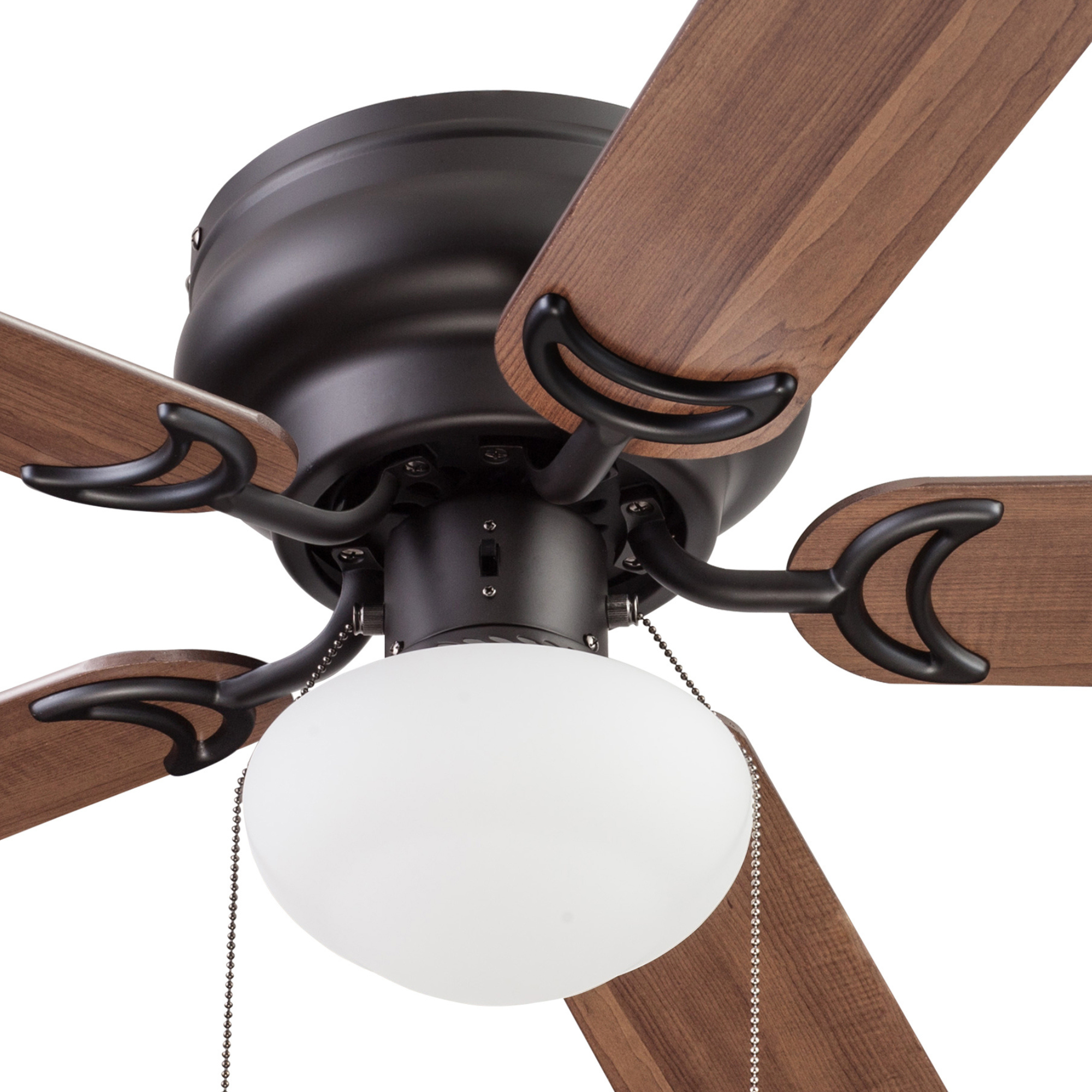 44 Inch Alvina Bronze Ceiling Fan with Pull Chain - Modern Indoor/Outdoor Ceiling Fan for Living Room, Bedroom, Patio - Energy Efficient with Quiet Motor