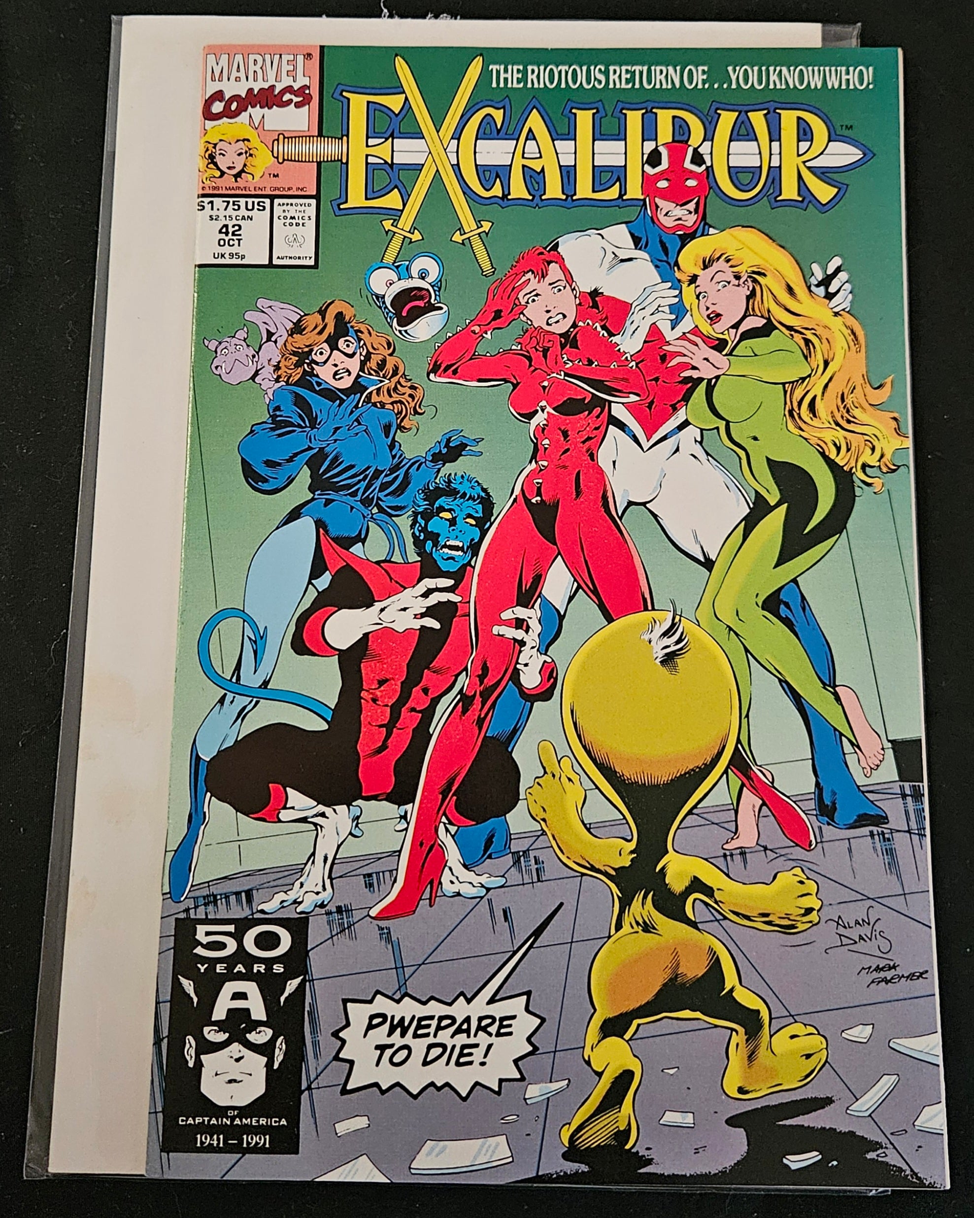 Marvel Comic Book Excalibur #42 (Oct 1991) - The Trial of Lockheed - Near Mint Condition - UPC 071486017717 - Collectible Comic for Marvel Fans & Comic Book Collectors