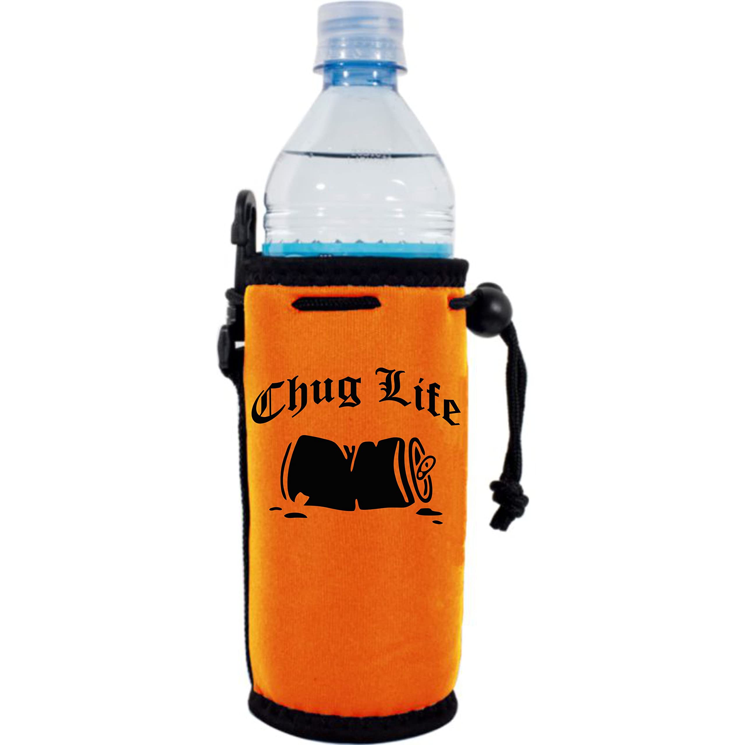 Chug Life Water Bottle Coolie (Orange) - Insulated Sleeve for 12-30 oz Cans & Bottles - Perfect for Beach, Gym, Hiking & Outdoor Activities