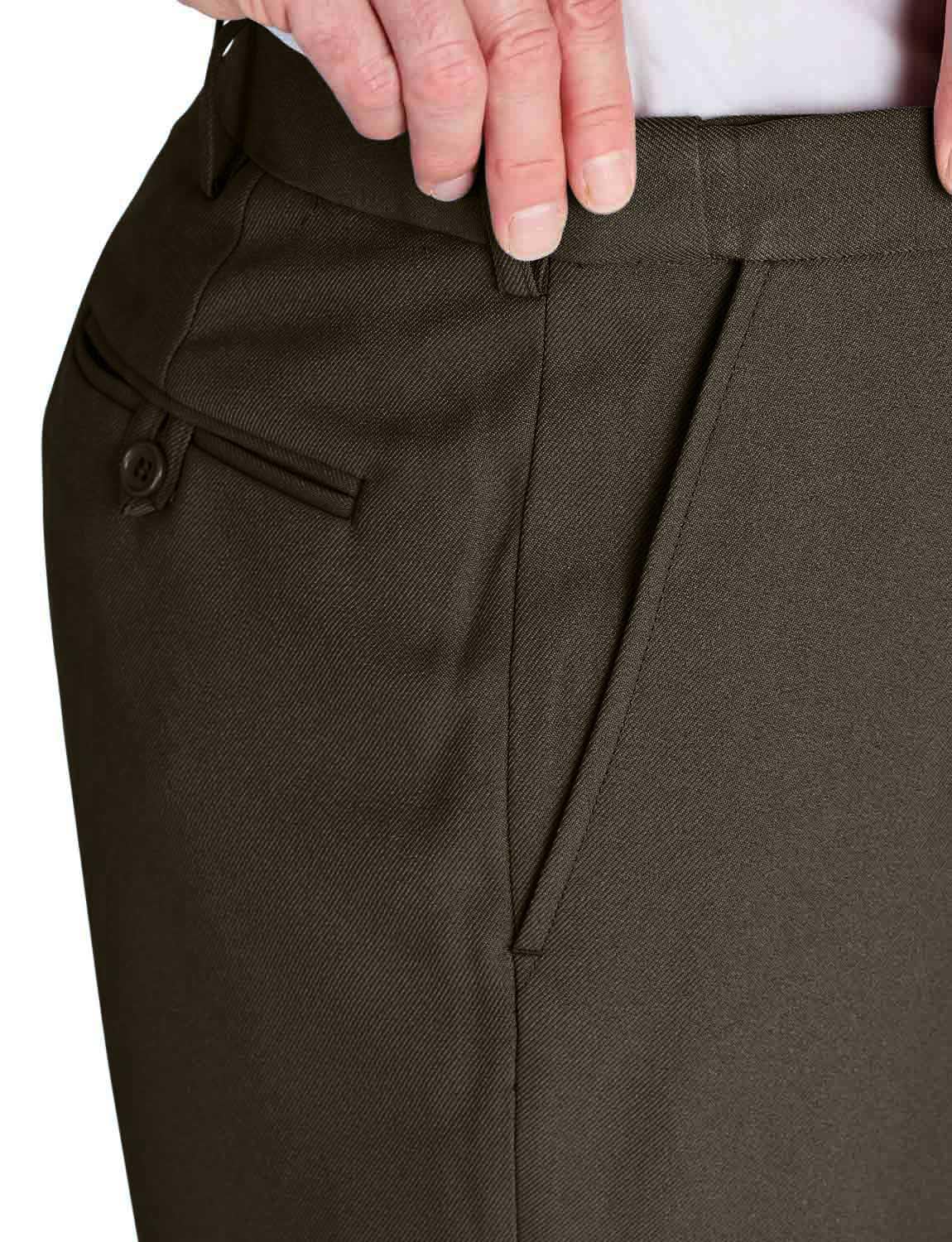 Chums Men's Stretch Waist Dress Pants - Comfortable Formal Work Slacks with Hidden Elastic Waistband | Perfect for Office, Business Meetings & Professional Events