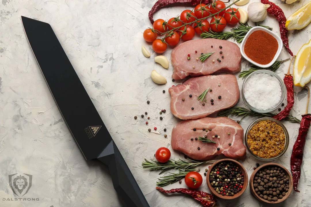 Premium Kiritsuke Chef Knife 8.5 Inch - Shadow Black Series Japanese Kitchen Knife | NSF Certified Professional Grade | Dalstrong | Perfect for Sushi, Meat Slicing & Precision Cutting