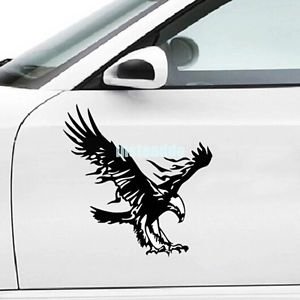 Eagle Car Hood & Bumper Decal Sticker - 19.5x14 cm Black Vinyl Automotive Window Graphic | Perfect for Truck, SUV & Car Customization (Sports, Off-Road & Street Style)