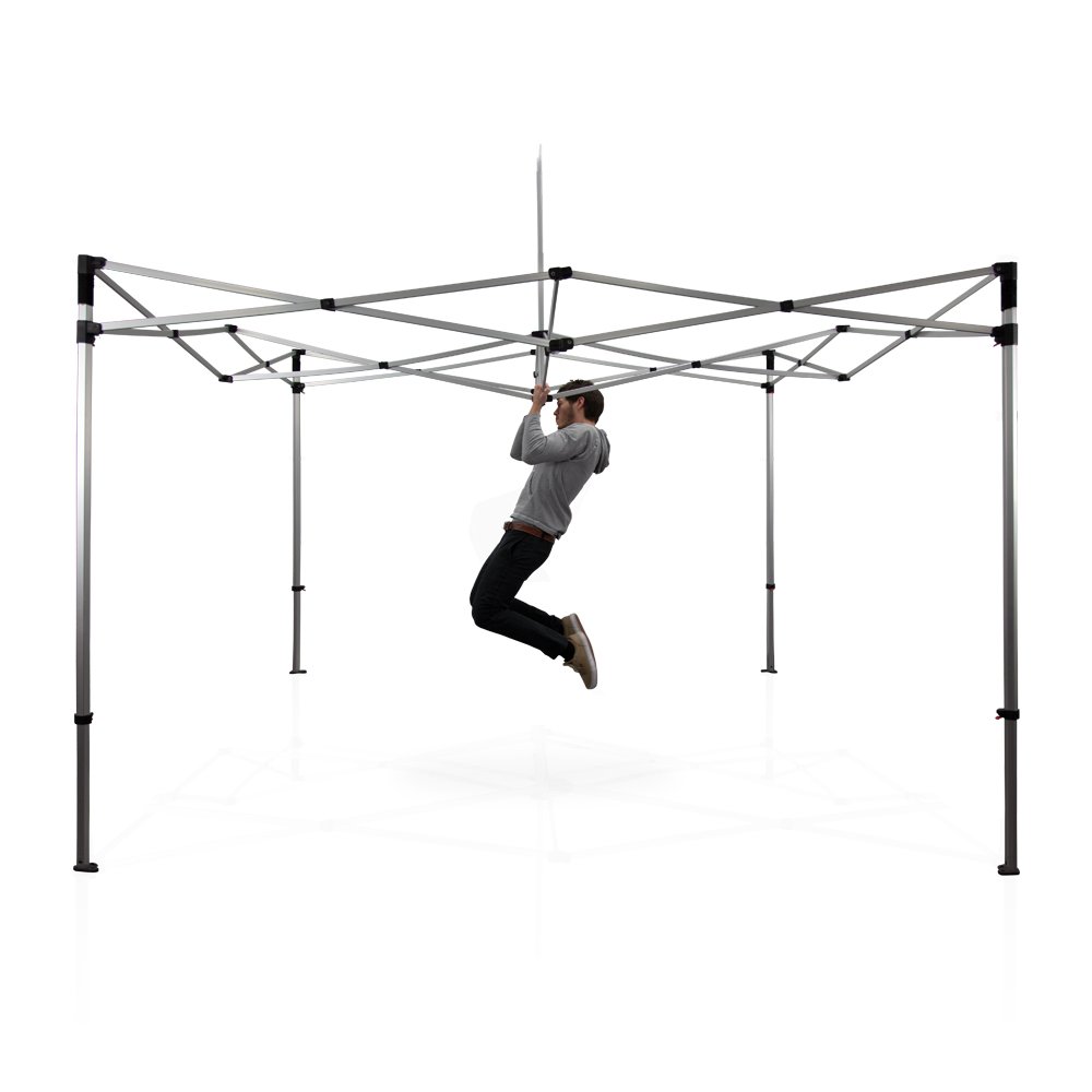 10x10 Instant Pop Up Canopy Tent with 3 Full Walls & 1 Half Wall - Heavy Duty Waterproof Outdoor Canopy with Commercial Aluminum Frame - Includes Carry Bag & Stakes for Camping, Parties, Beach, Market Stall (Black)