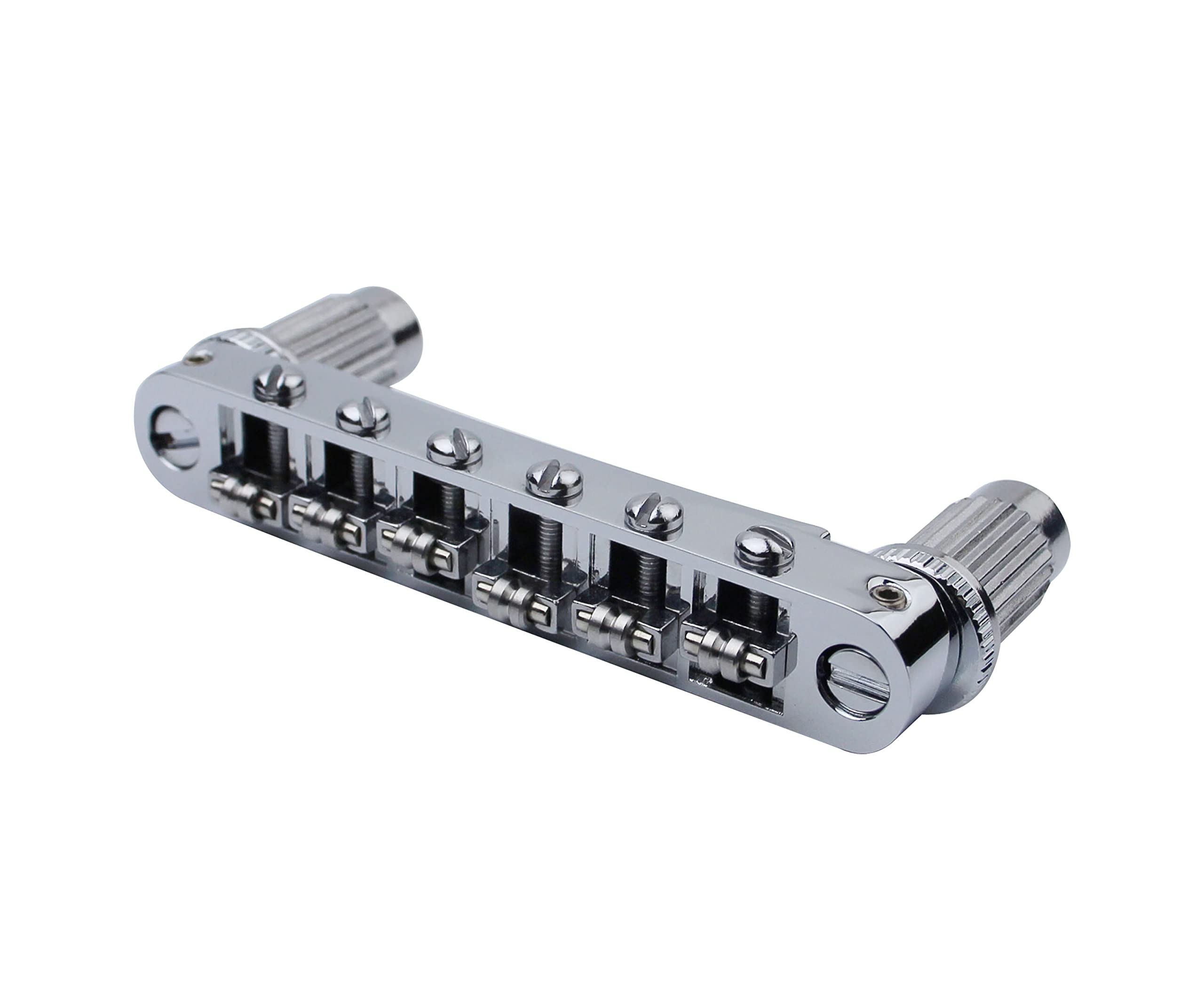 Guyker GM005 LP Guitar Tune-O-Matic Roller Saddle Bridge + Vintage TP-6 Tailpiece Stop Bar Lock Combo Set - Chrome Replacement for Les Paul 6-String Electric Guitars | Perfect for Guitar Upgrades & Repairs
