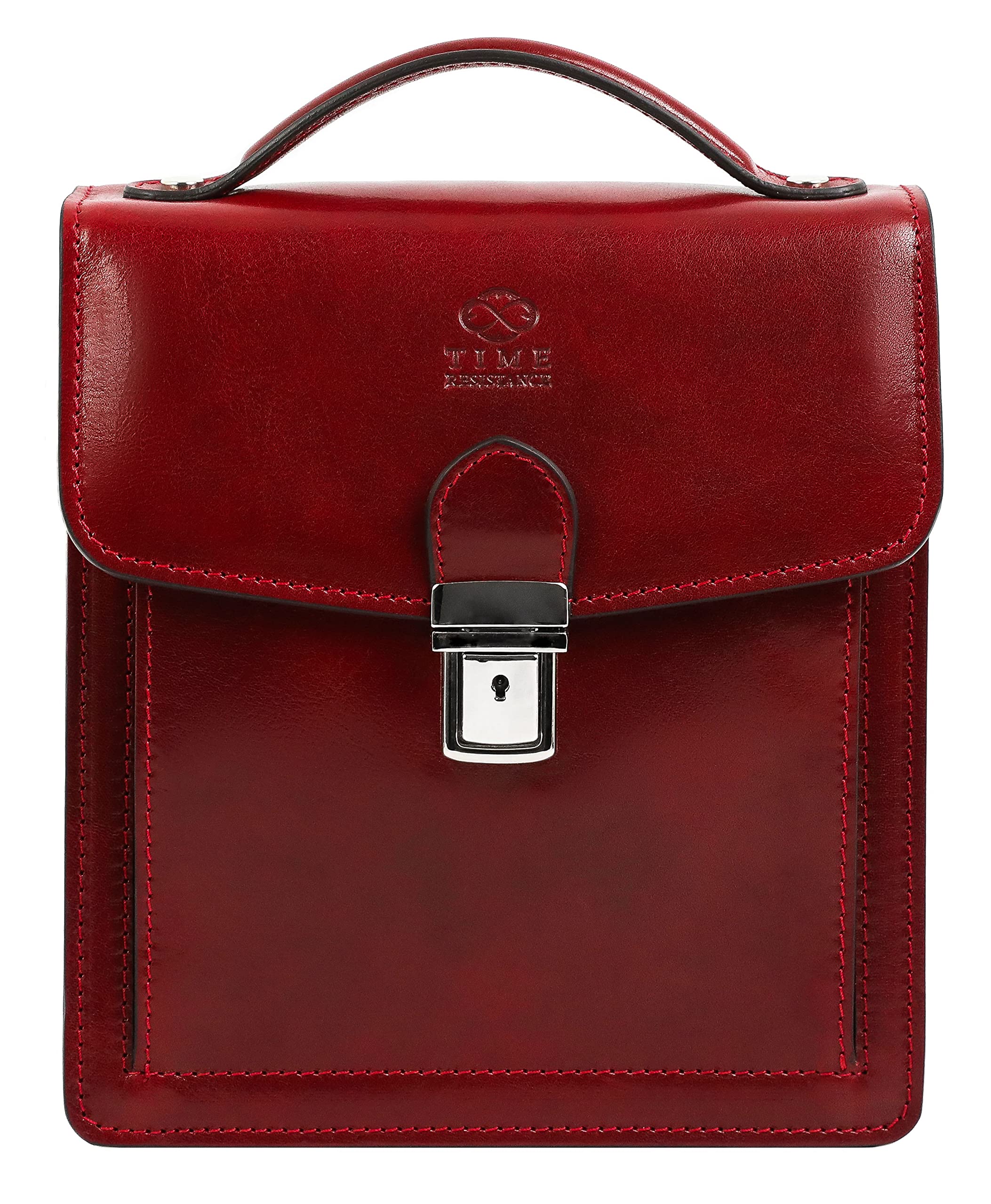 Premium Italian Leather Messenger Bag for Men - Durable Crossbody Briefcase with Time Resistance - Gift Box Included - Perfect for Business, Travel & Daily Commute