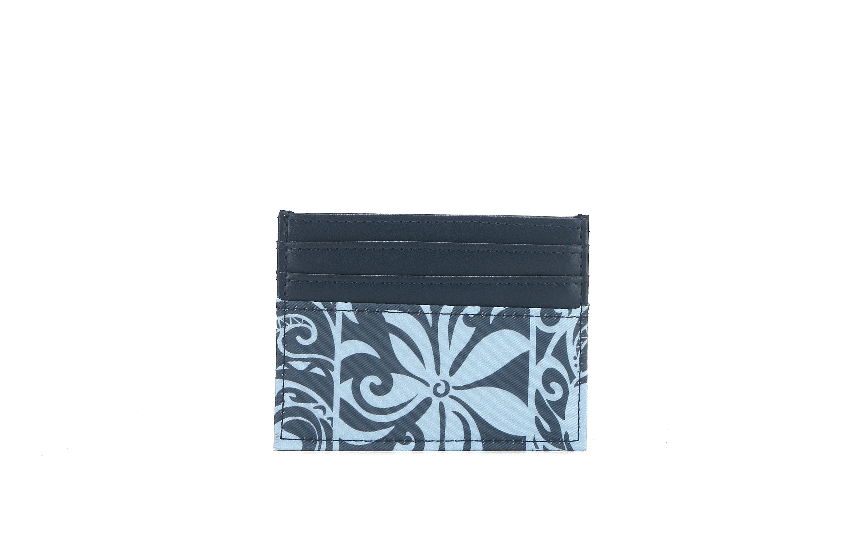Meilany Keʻolu Tapa Tiare Teal Card Holder - Slim RFID Blocking Wallet for Credit Cards & ID - Perfect for Travel, Work, and Everyday Use